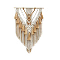 Boho Macrame Wall Hanging & Wall Decor, Cotton Handmade Tapestry with Tassel, Woven Macrame Wall Art for Decorating Bedroom Living Room Apartment Nursery (Brown)