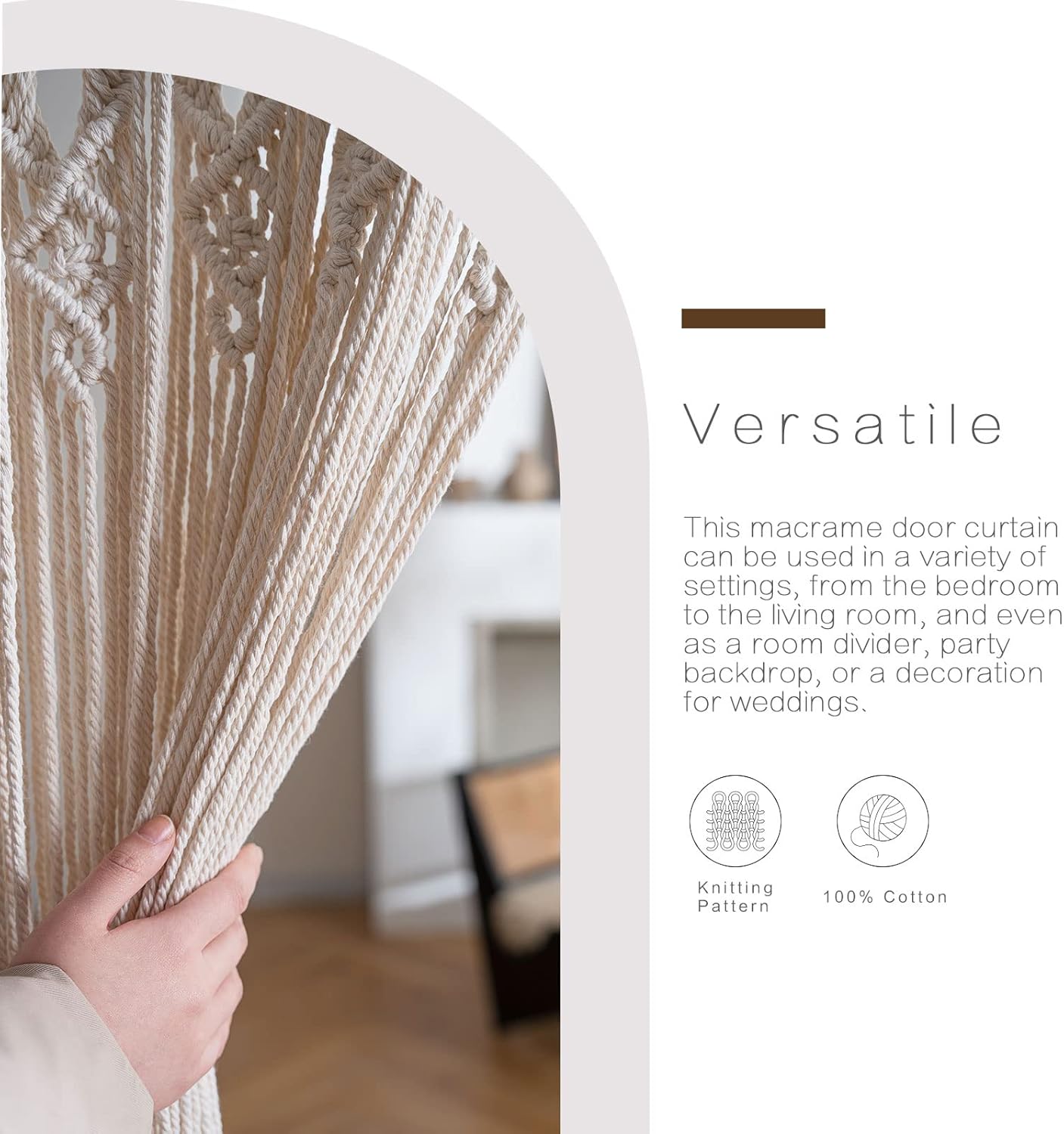 koyoyo Macrame Doorway Curtain Large Wall Hanging Tassels Room Divider for Closet Boho Window for Wedding Backdrops Art Decor Backyard Beige Betsy