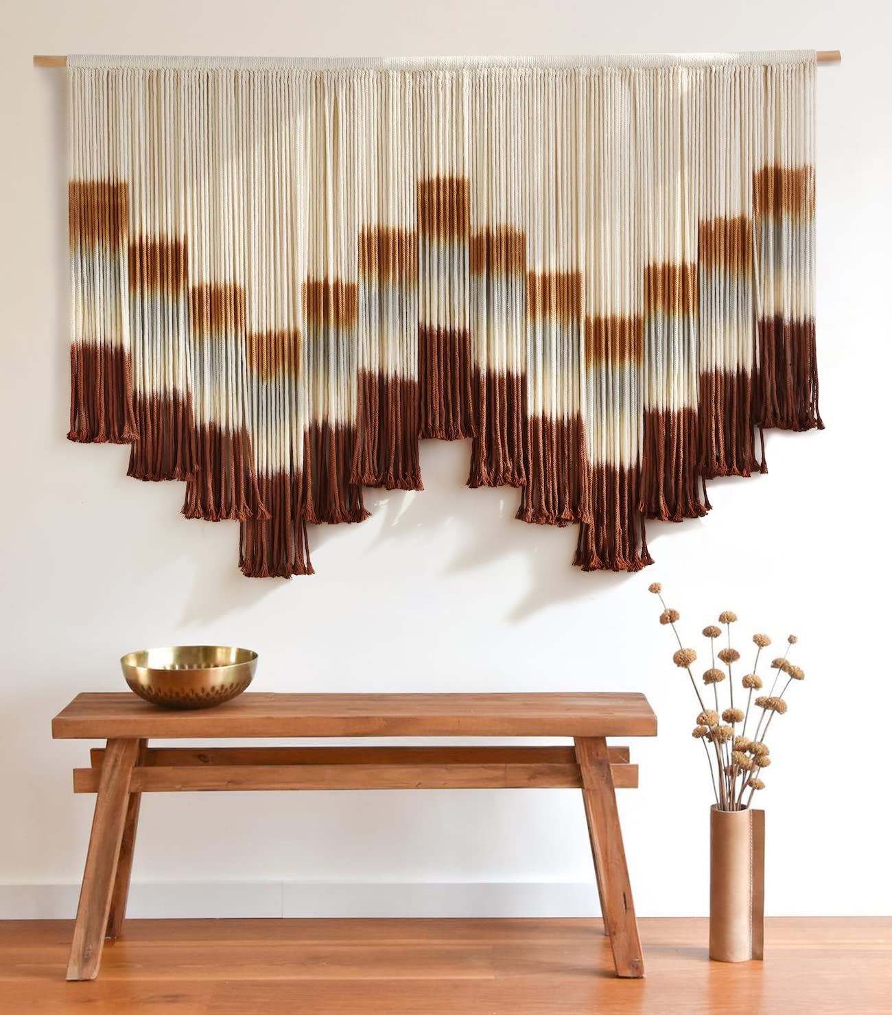 Flber Large Tie-Dye Macrame Wall Hanging Tapestry 57"×35", Boho Home Wall Decor