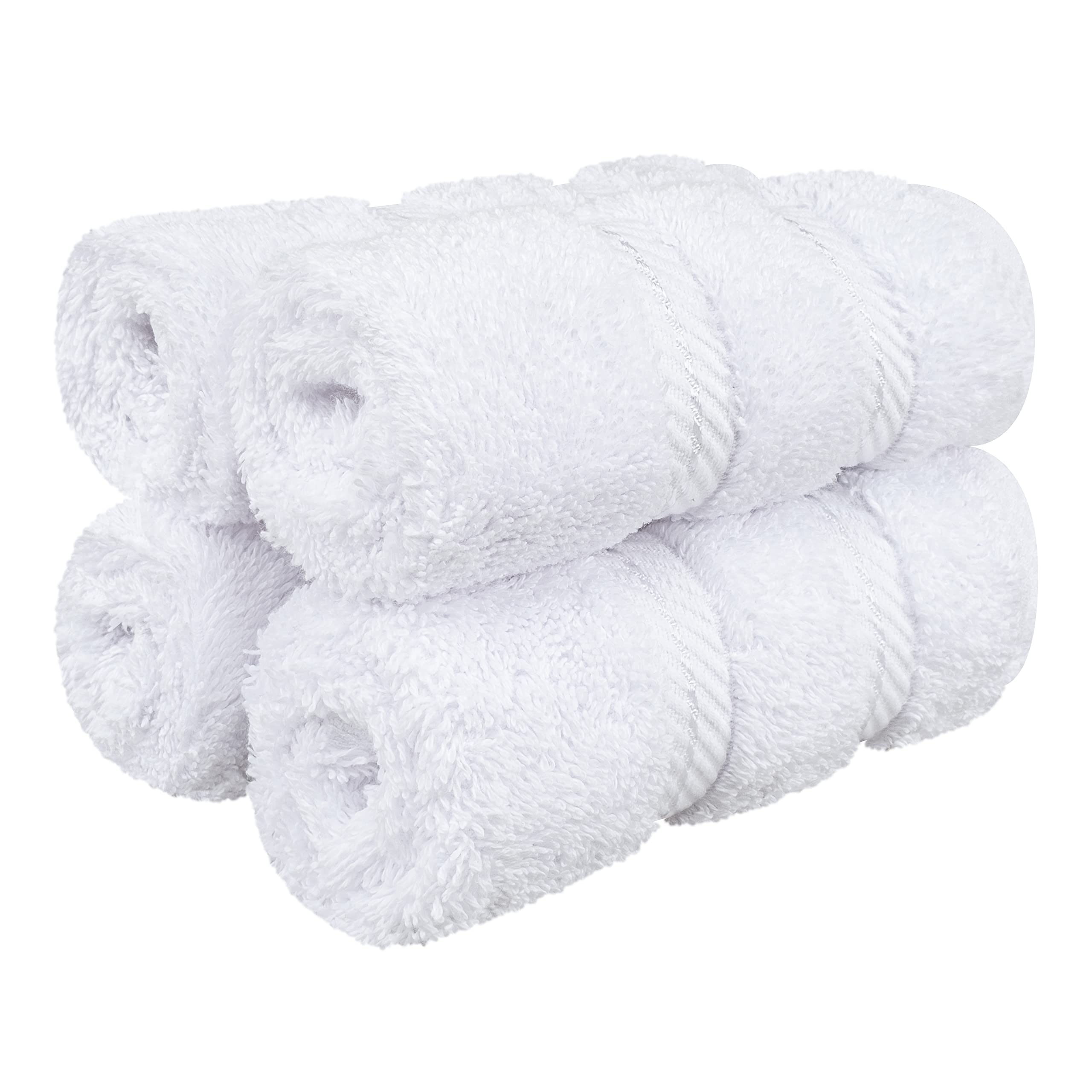 American Soft Linen Luxury 6 Piece Towel Set, 2 Bath Towels 2 Hand Towel 2 Washcloths, 600 GSM 100% Cotton Turkish Towels for Bathroom, Light Grey Towel Sets