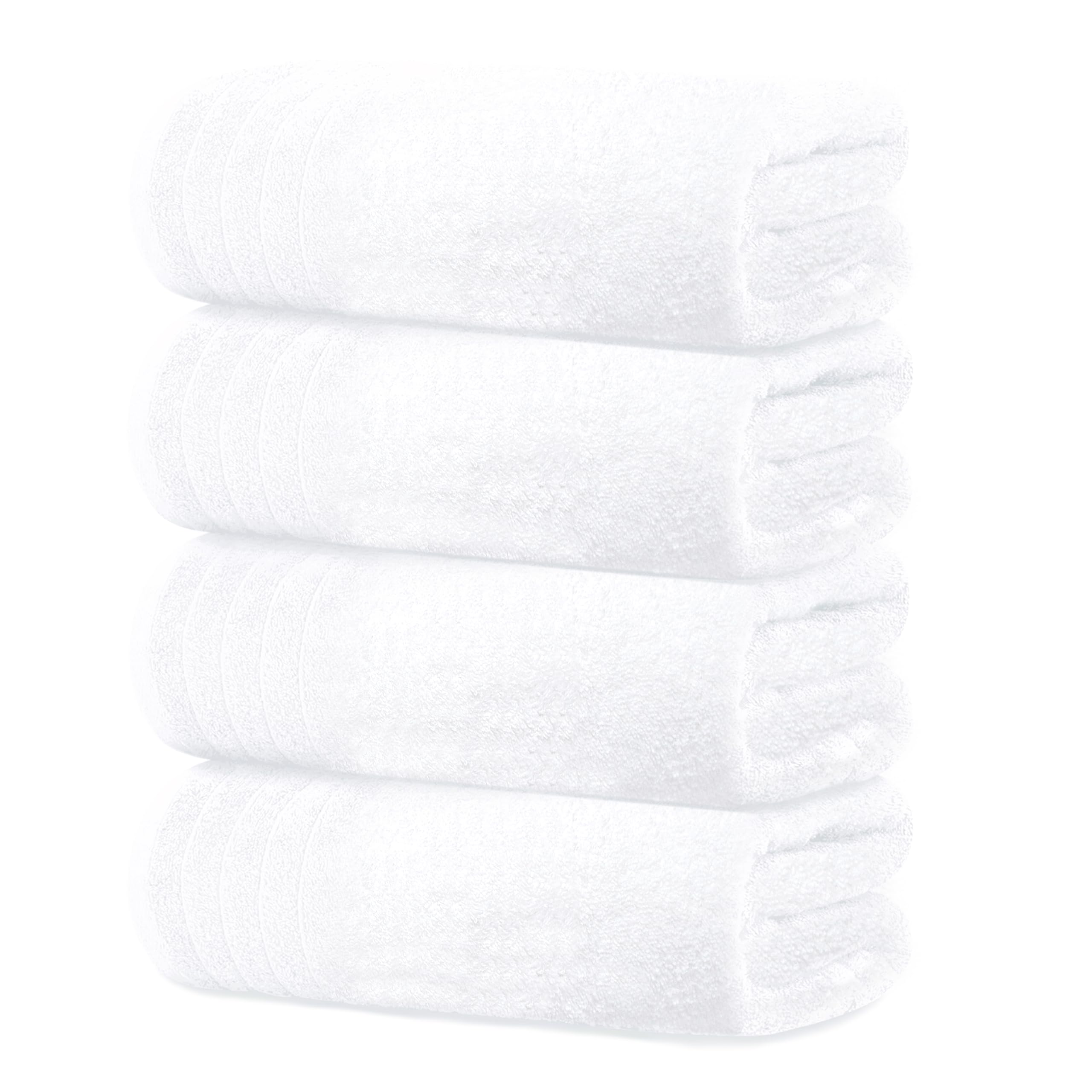 Tens Towels 4 Pack Dark Grey 100% Cotton Extra Large Bath Towels 30×60 Inch Quick Dry Soft Towels