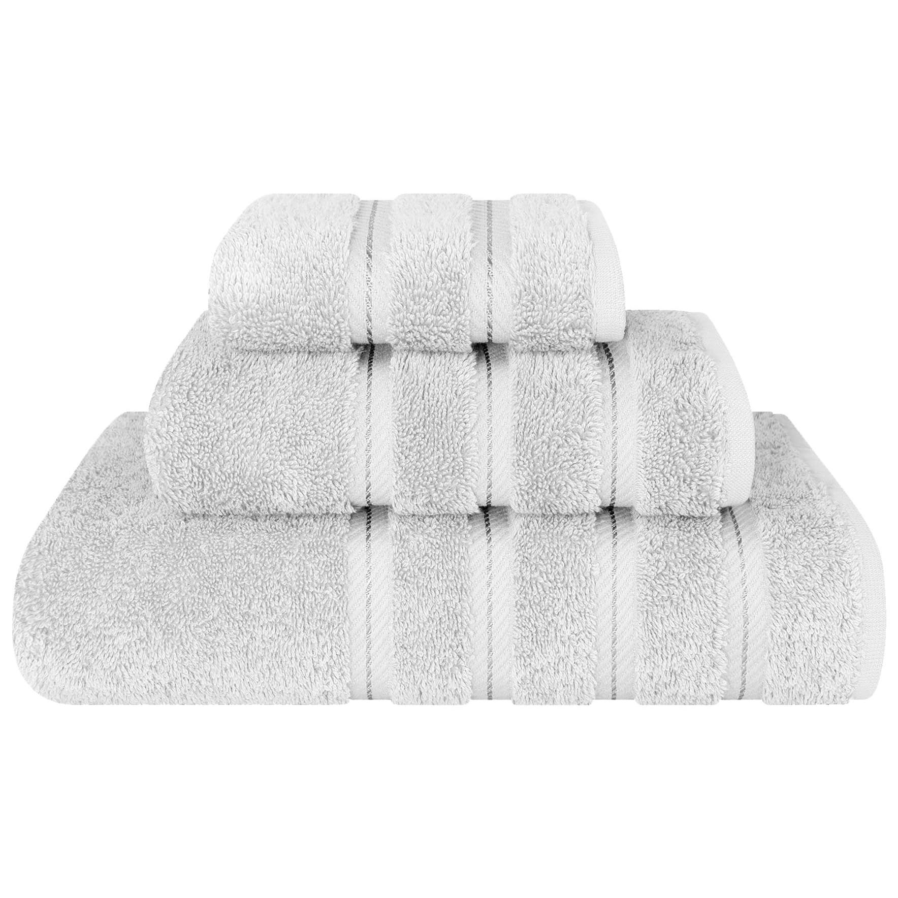 American Soft Linen Luxury 6 Piece Towel Set, 2 Bath Towels 2 Hand Towel 2 Washcloths, 600 GSM 100% Cotton Turkish Towels for Bathroom, Black Towel Sets