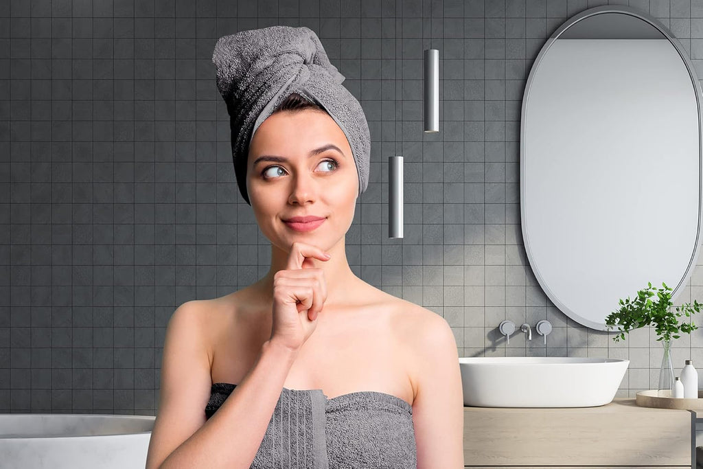Tens Towels 4 Pack Dark Grey 100% Cotton Extra Large Bath Towels 30×60 Inch Quick Dry Soft Towels