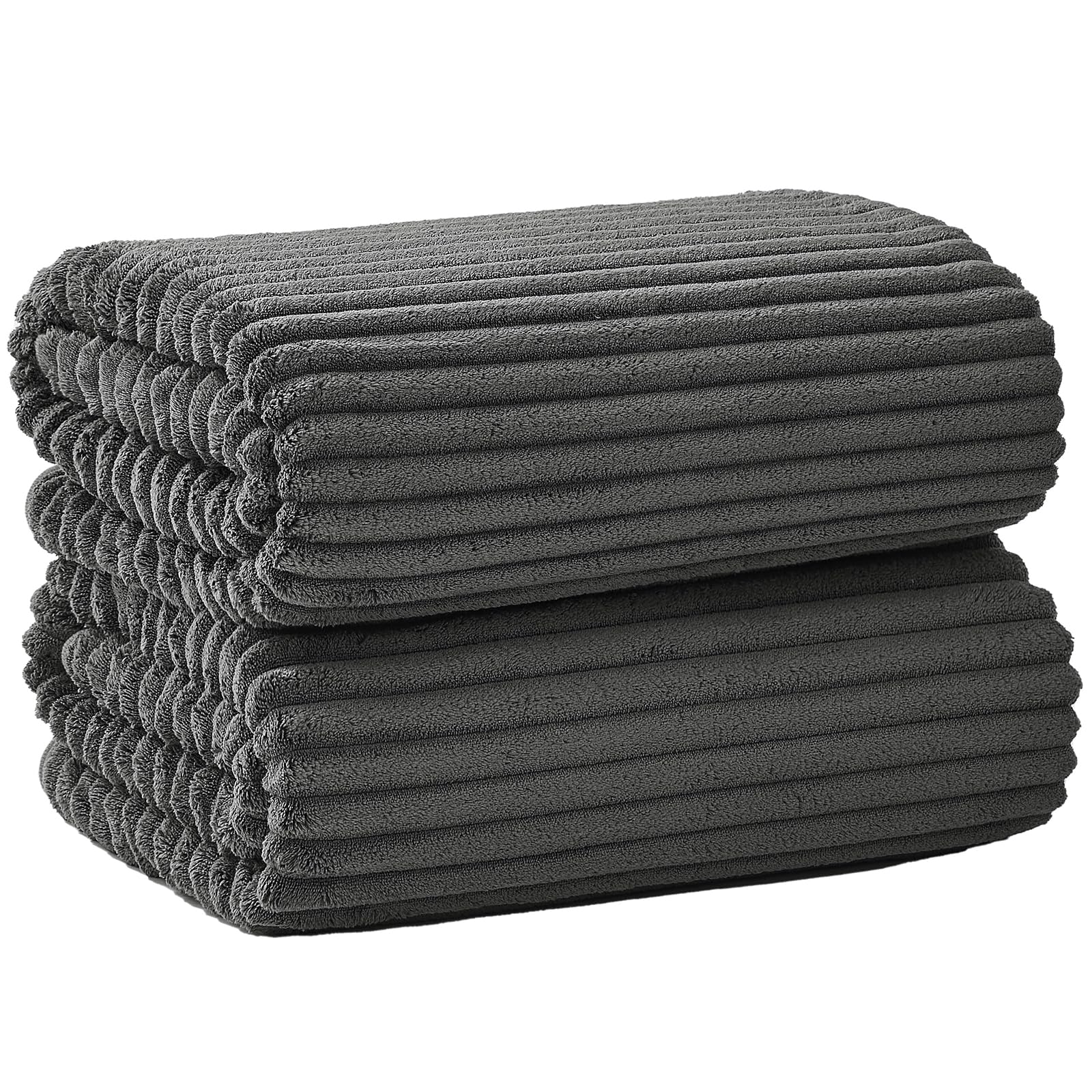Extra Large Bath Towel Set of 6 (40"x80"),Oversized Bath Sheet Super Soft Highly Absorbent Microfibers Quick Dry Luxury Shower Towel for Bathroom Spa Gym Hotel Yoga (Charcoal Gray, 6Piece)