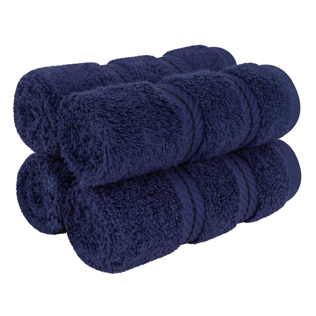 American Soft Linen Luxury 6 Piece Towel Set, 2 Bath Towels 2 Hand Towel 2 Washcloths, 600 GSM 100% Cotton Turkish Towels for Bathroom, Black Towel Sets