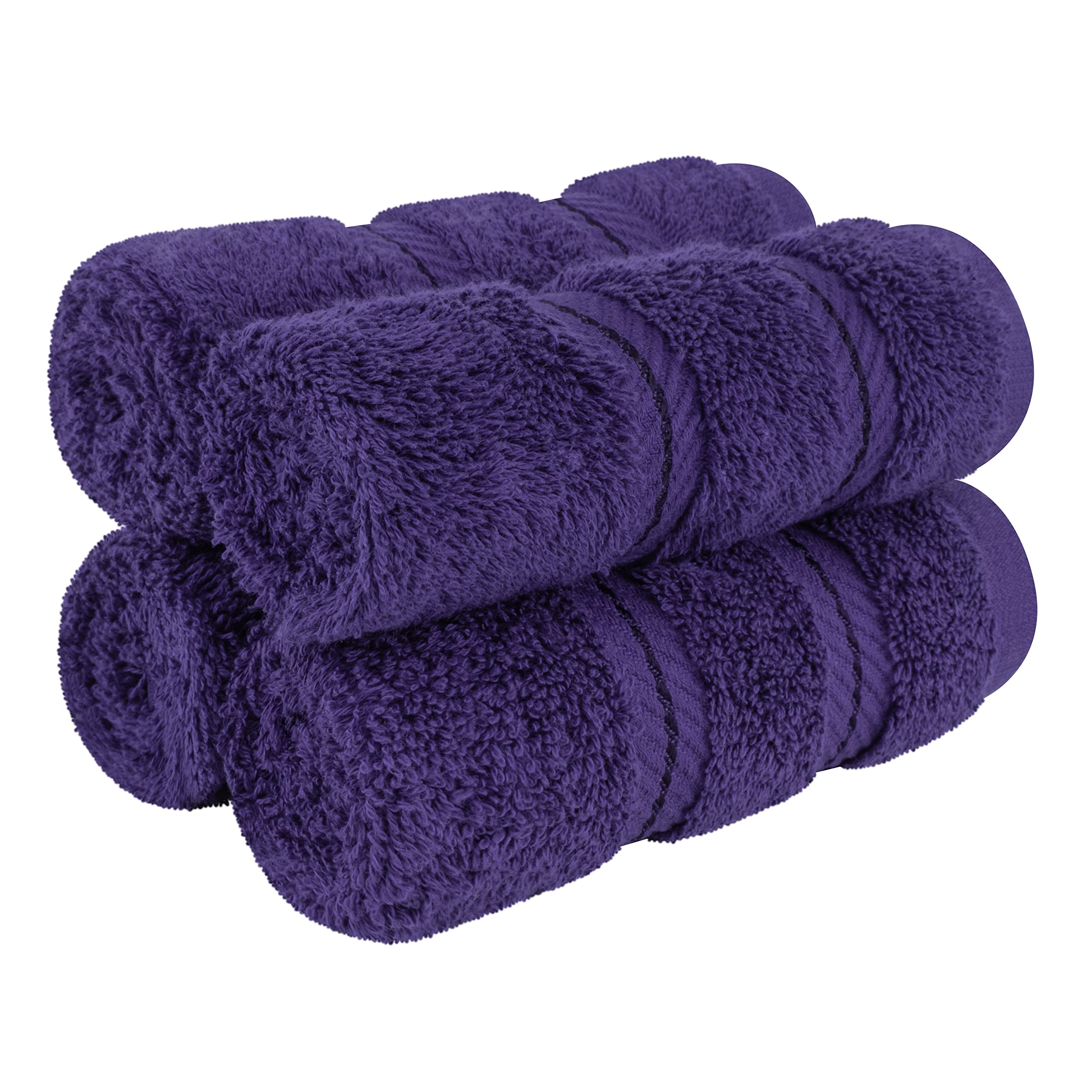American Soft Linen Luxury 6 Piece Towel Set, 2 Bath Towels 2 Hand Towel 2 Washcloths, 600 GSM 100% Cotton Turkish Towels for Bathroom, Light Grey Towel Sets