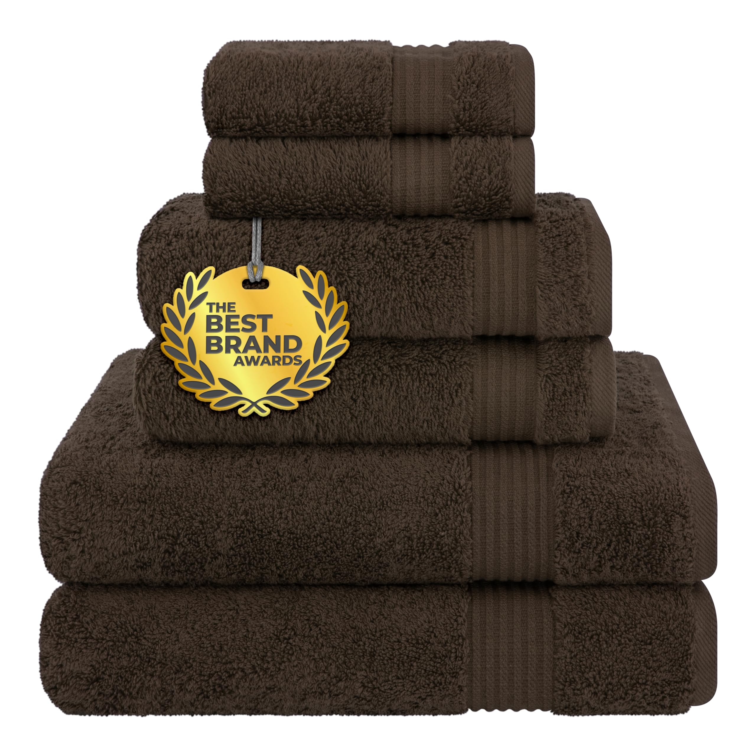 Cotton Paradise 100% Cotton Turkish Towel Set, Soft Absorbent Quick Dry, 6 Piece Towel Set, Beige