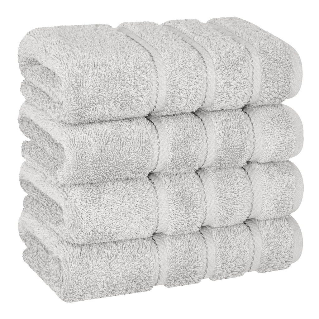 American Soft Linen Luxury 6 Piece Towel Set, 2 Bath Towels 2 Hand Towel 2 Washcloths, 600 GSM 100% Cotton Turkish Towels for Bathroom, Black Towel Sets