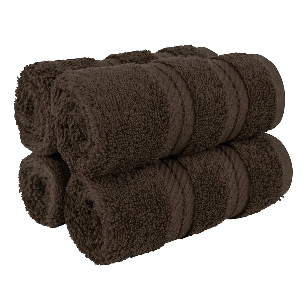 American Soft Linen Luxury 6 Piece Towel Set, 2 Bath Towels 2 Hand Towel 2 Washcloths, 600 GSM 100% Cotton Turkish Towels for Bathroom, Black Towel Sets