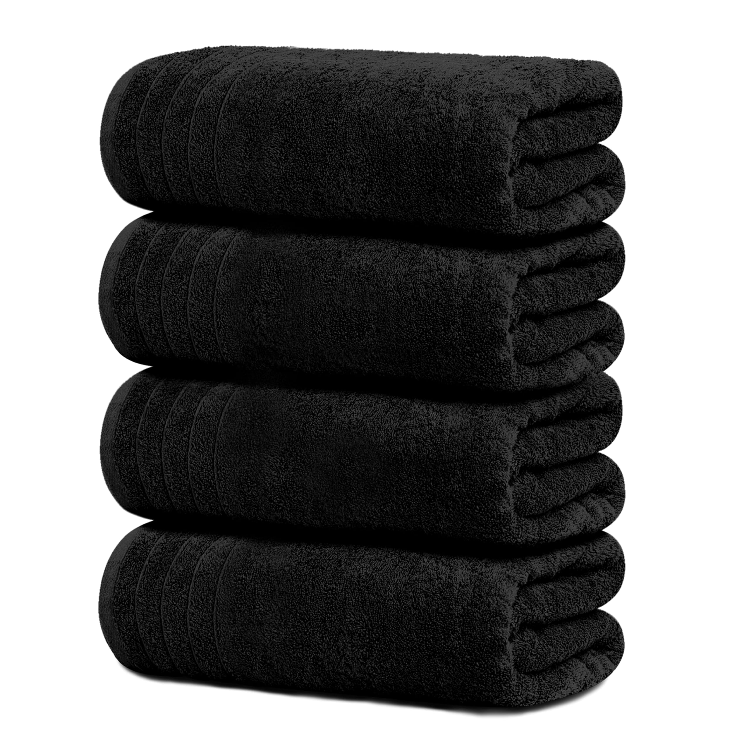 Tens Towels 4 Pack Dark Grey 100% Cotton Extra Large Bath Towels 30×60 Inch Quick Dry Soft Towels