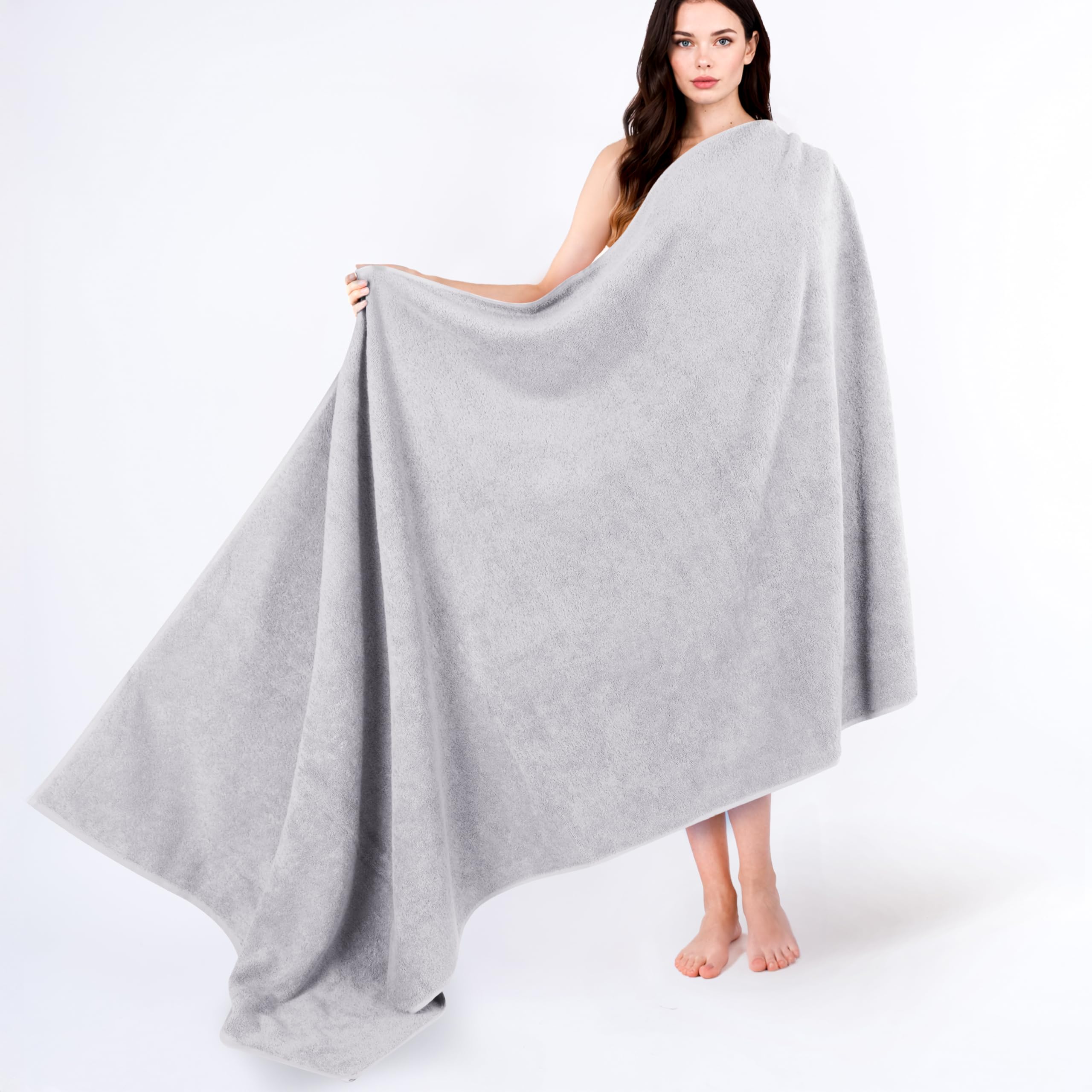 Cotton Paradise 100% Cotton Turkish Towel Set, Soft Absorbent Quick Dry, 6 Piece Towel Set, Snow White