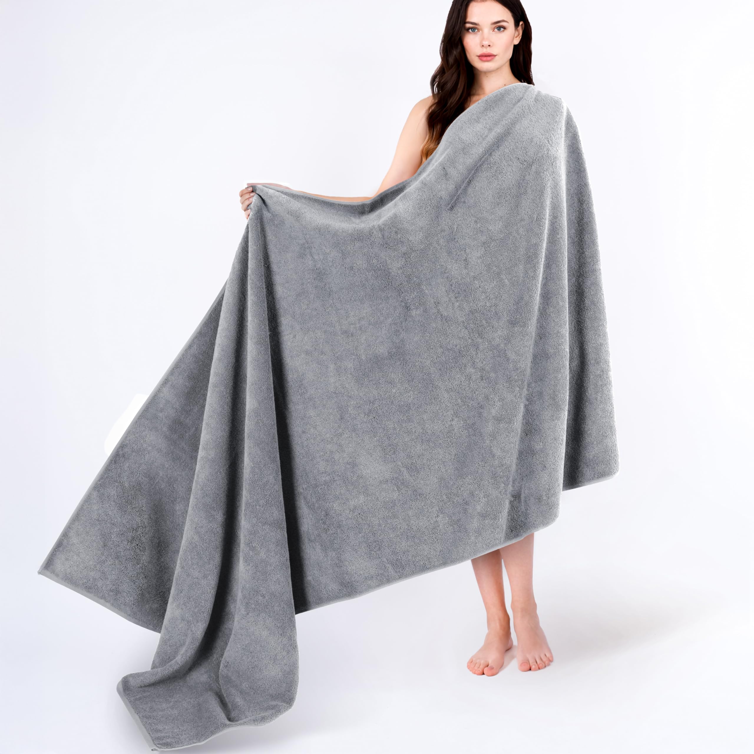 Cotton Paradise 100% Cotton Turkish Towel Set, Soft Absorbent Quick Dry, 6 Piece Towel Set, Snow White