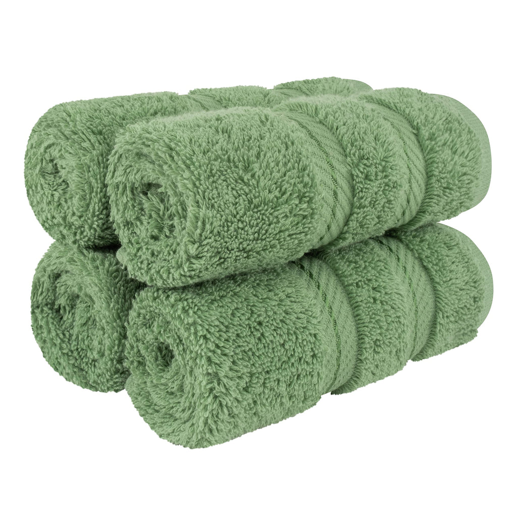American Soft Linen Luxury 6 Piece Towel Set, 2 Bath Towels 2 Hand Towel 2 Washcloths, 600 GSM 100% Cotton Turkish Towels for Bathroom, Light Grey Towel Sets