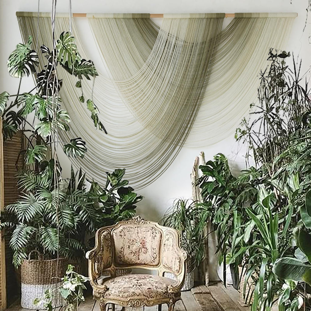 Macrame Wall Hanging Dip-Dye Boho Home Decor Fiber Wall Art Craftsmanship Bedroom Livingroom 57" W x 39" L