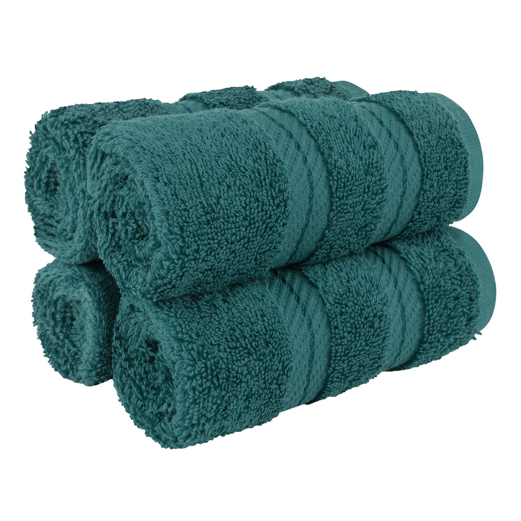 American Soft Linen Luxury 6 Piece Towel Set, 2 Bath Towels 2 Hand Towel 2 Washcloths, 600 GSM 100% Cotton Turkish Towels for Bathroom, Black Towel Sets