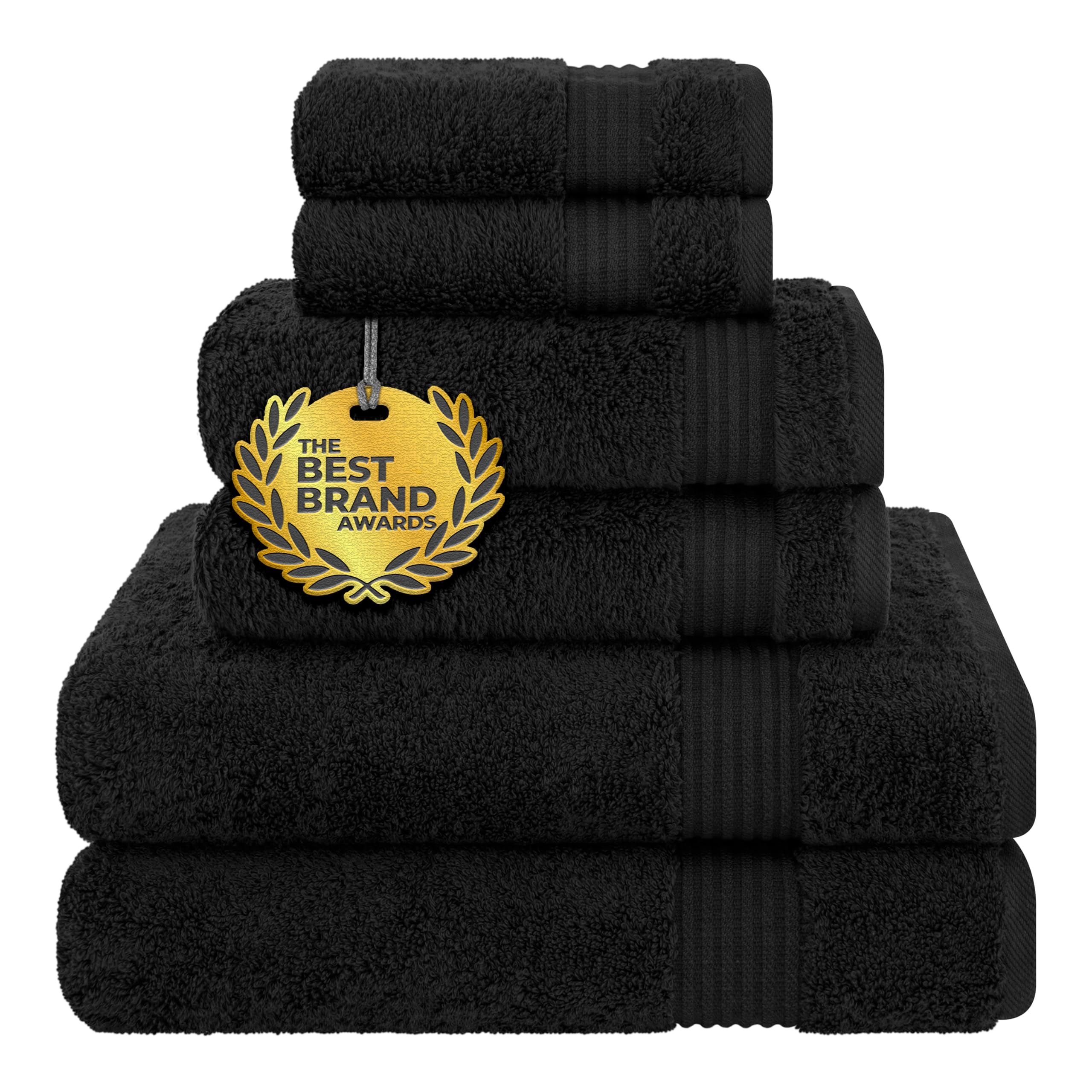 Cotton Paradise 100% Cotton Turkish Towel Set, Soft Absorbent Quick Dry, 6 Piece Towel Set, Snow White