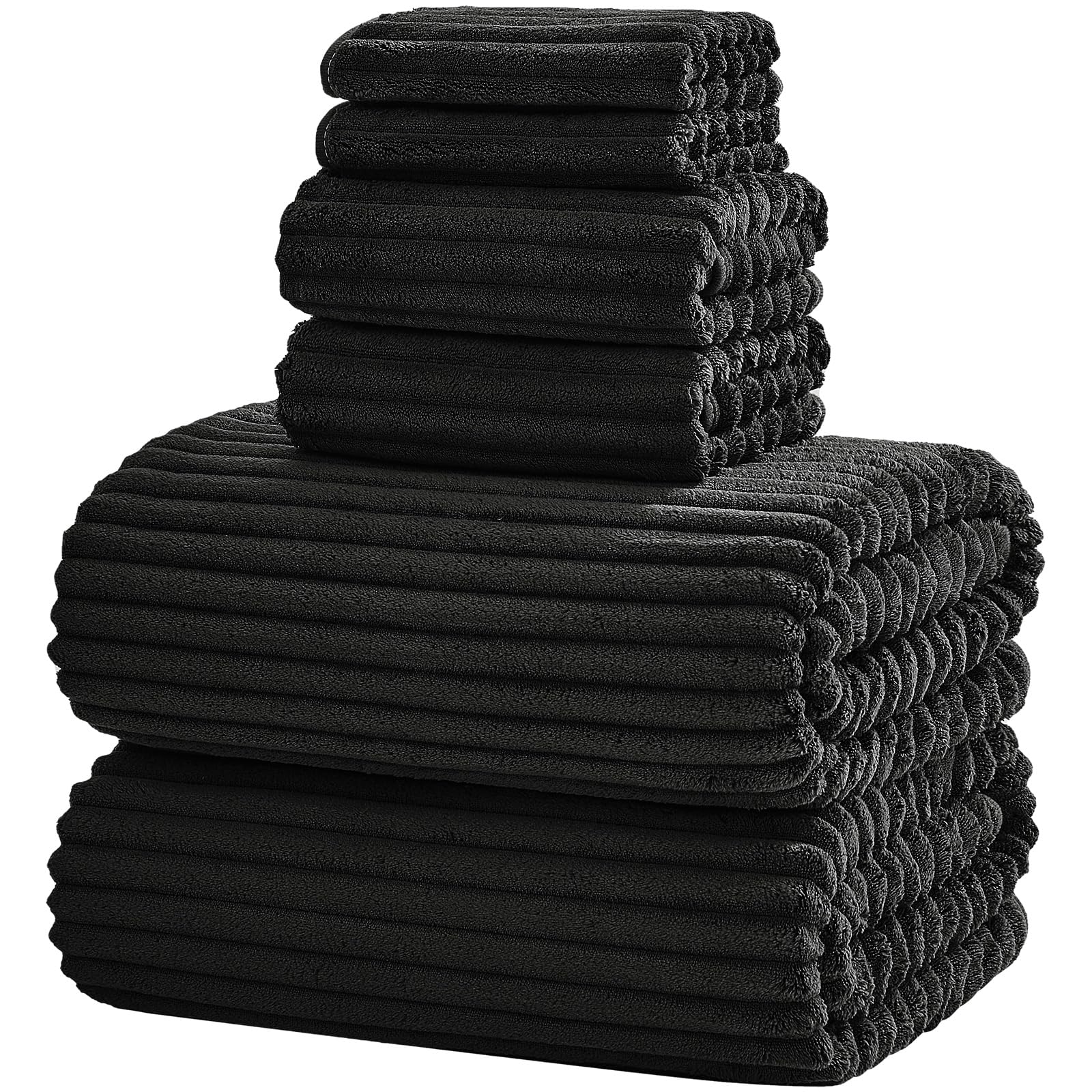 Extra Large Bath Towel Set of 6 (40"x80"),Oversized Bath Sheet Super Soft Highly Absorbent Microfibers Quick Dry Luxury Shower Towel for Bathroom Spa Gym Hotel Yoga (Charcoal Gray, 6Piece)