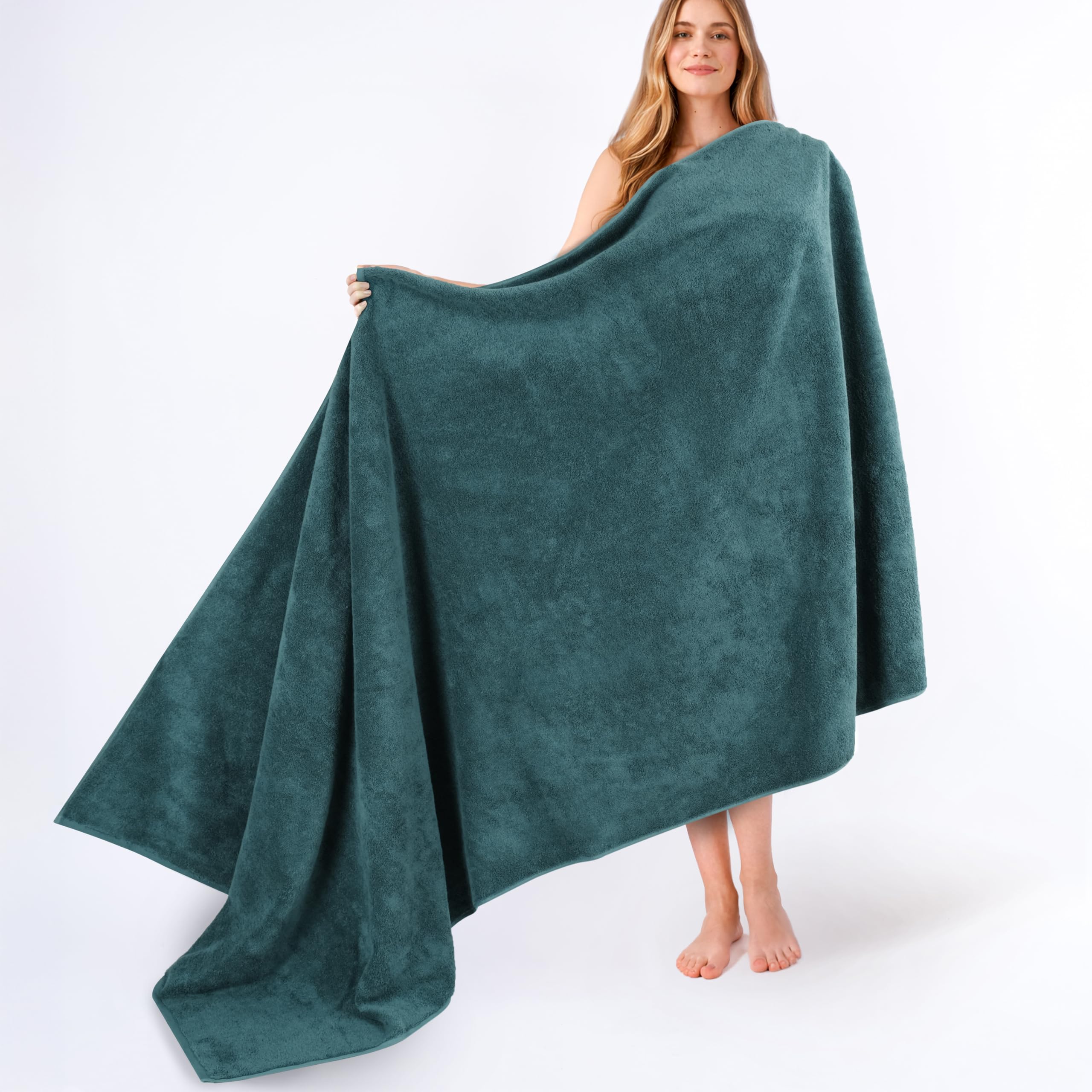 American Soft Linen Luxury 4 Piece Bath Towel Set, 600 GSM 100% Cotton Turkish Bath Towels for Bathroom, 27x54 in Large Bathroom Shower Towels, Dark Gray