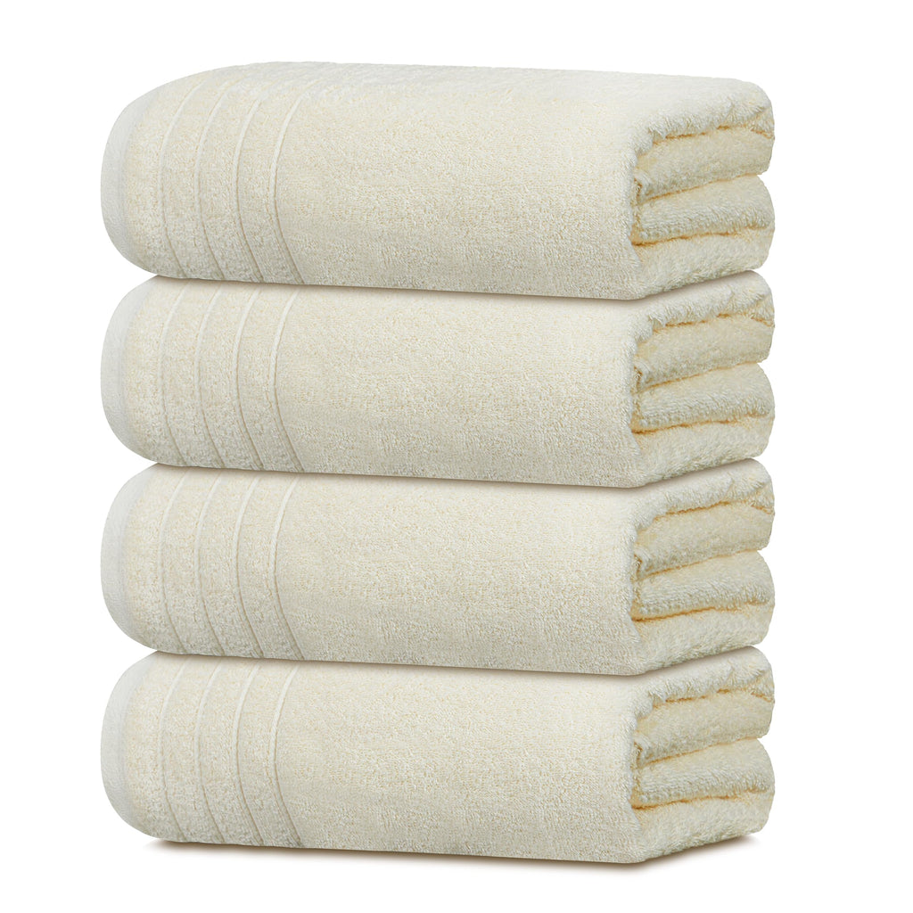 Tens Towels 4 Pack Dark Grey 100% Cotton Extra Large Bath Towels 30×60 Inch Quick Dry Soft Towels