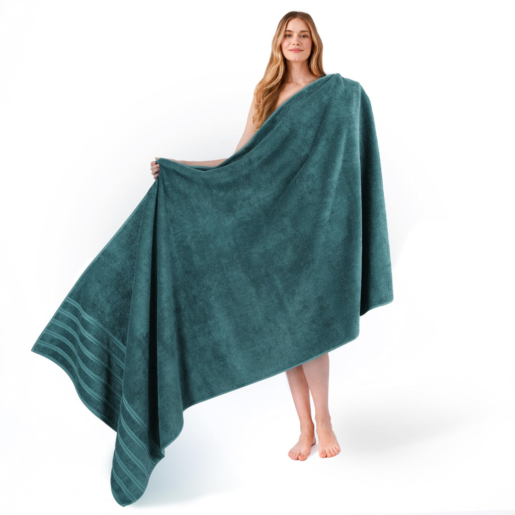 American Soft Linen Luxury 6 Piece Towel Set, 2 Bath Towels 2 Hand Towel 2 Washcloths, 600 GSM 100% Cotton Turkish Towels for Bathroom, Black Towel Sets