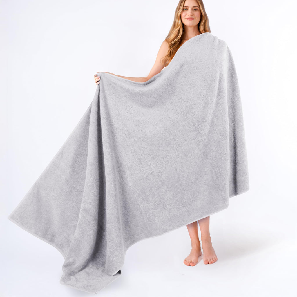 American Soft Linen Luxury 4 Piece Bath Towel Set, 600 GSM 100% Cotton Turkish Bath Towels for Bathroom, 27x54 in Large Bathroom Shower Towels, Dark Gray