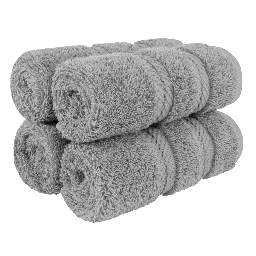 American Soft Linen Luxury 6 Piece Towel Set, 2 Bath Towels 2 Hand Towel 2 Washcloths, 600 GSM 100% Cotton Turkish Towels for Bathroom, Black Towel Sets