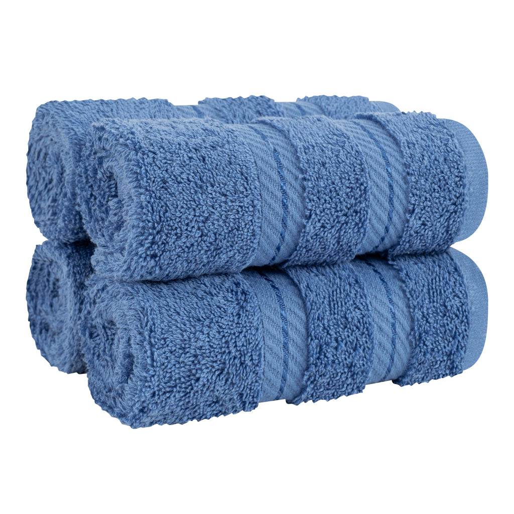 American Soft Linen Luxury 6 Piece Towel Set, 2 Bath Towels 2 Hand Towel 2 Washcloths, 600 GSM 100% Cotton Turkish Towels for Bathroom, Light Grey Towel Sets