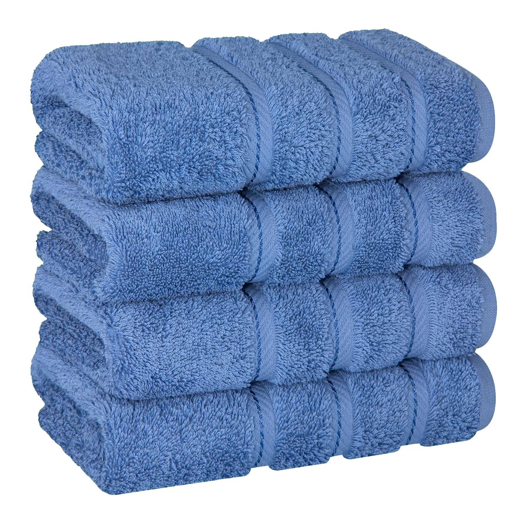 American Soft Linen Luxury 6 Piece Towel Set, 2 Bath Towels 2 Hand Towel 2 Washcloths, 600 GSM 100% Cotton Turkish Towels for Bathroom, Light Grey Towel Sets