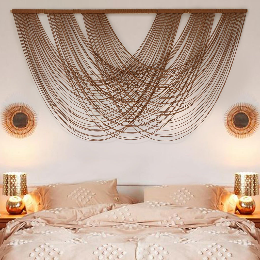 Macrame Wall Hanging Dip-Dye Boho Home Decor Fiber Wall Art Craftsmanship Bedroom Livingroom 57" W x 39" L