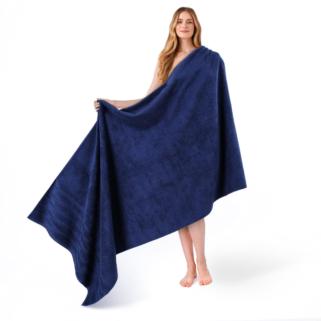 American Soft Linen Luxury 6 Piece Towel Set, 2 Bath Towels 2 Hand Towel 2 Washcloths, 600 GSM 100% Cotton Turkish Towels for Bathroom, Black Towel Sets
