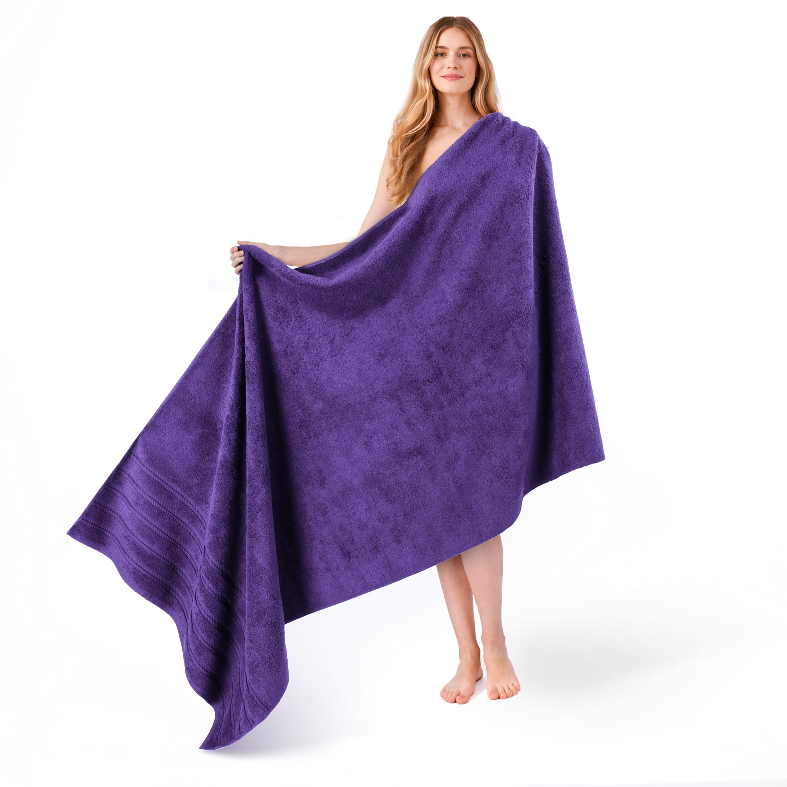 American Soft Linen Luxury 4 Piece Bath Towel Set, 600 GSM 100% Cotton Turkish Bath Towels for Bathroom, 27x54 in Large Bathroom Shower Towels, Dark Gray