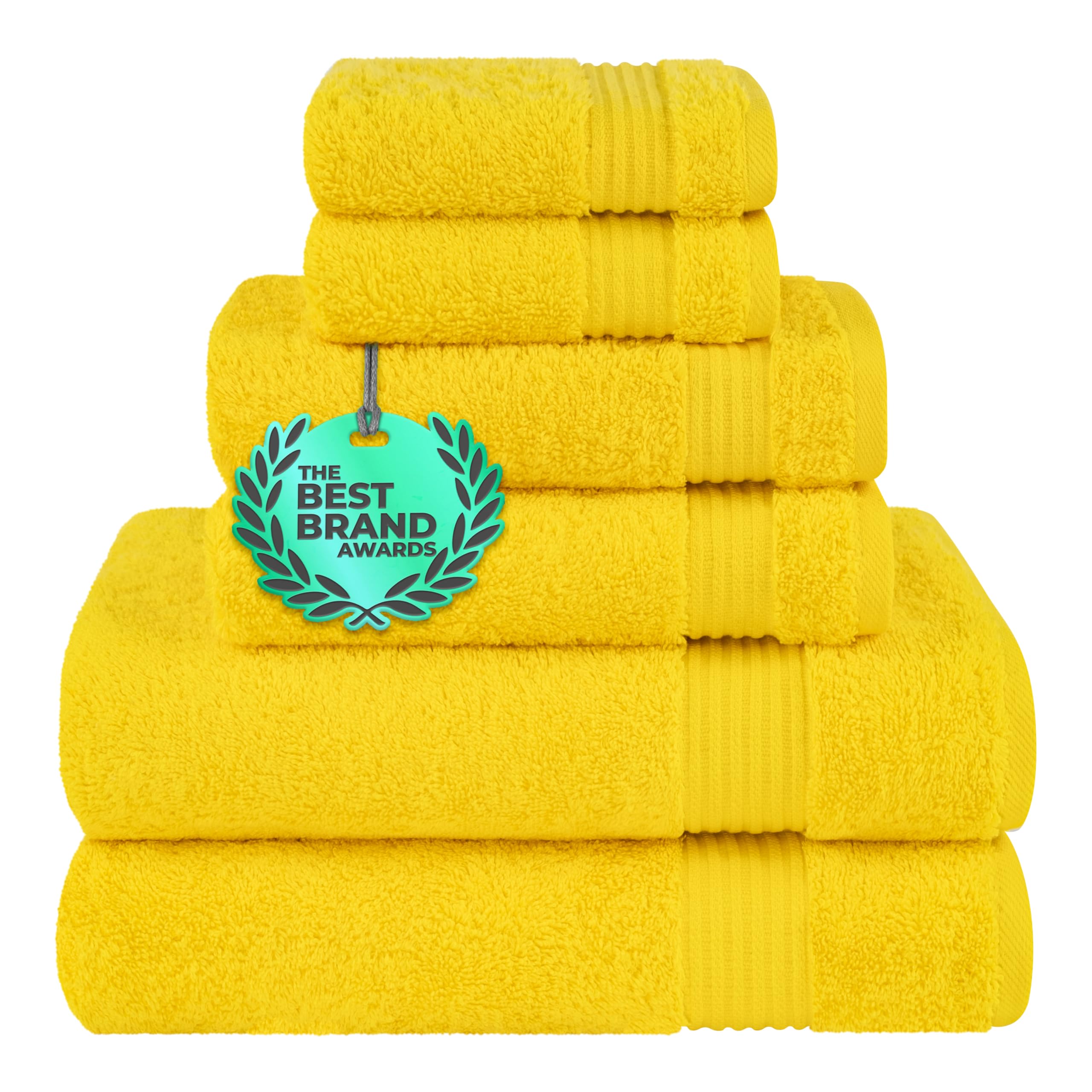 Cotton Paradise 100% Cotton Turkish Towel Set, Soft Absorbent Quick Dry, 6 Piece Towel Set, Beige