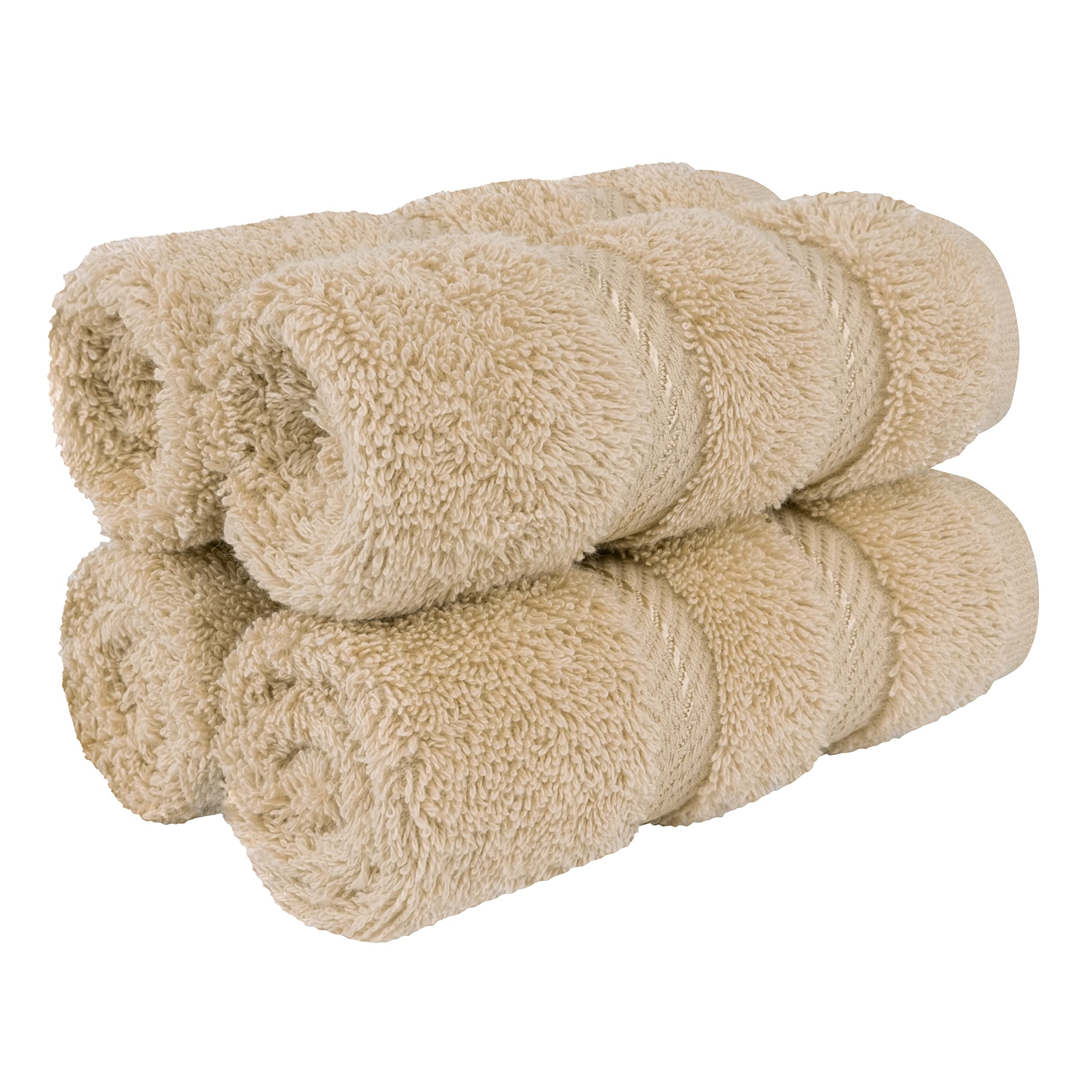 American Soft Linen Luxury 6 Piece Towel Set, 2 Bath Towels 2 Hand Towel 2 Washcloths, 600 GSM 100% Cotton Turkish Towels for Bathroom, Light Grey Towel Sets