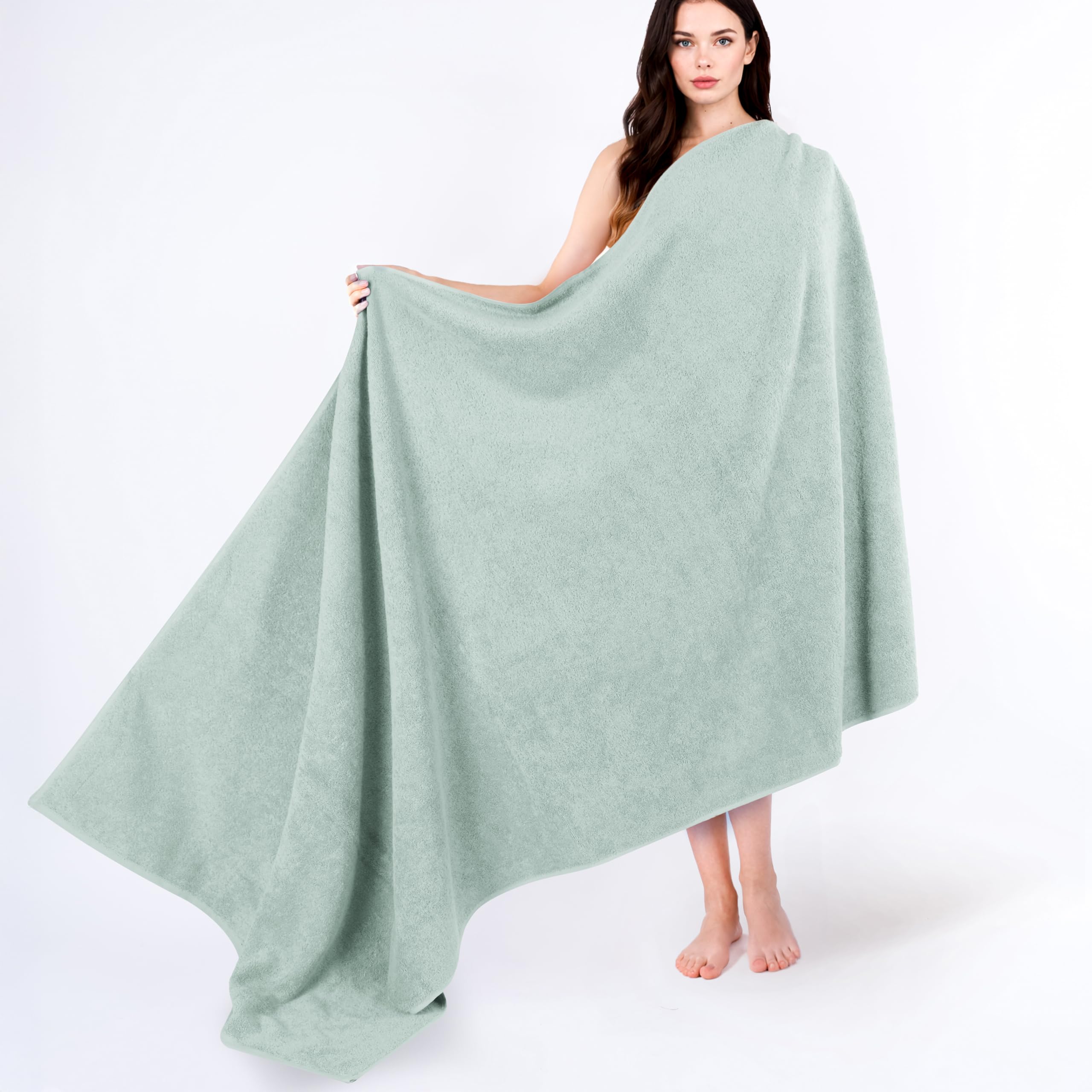 Cotton Paradise 100% Cotton Turkish Towel Set, Soft Absorbent Quick Dry, 6 Piece Towel Set, Snow White