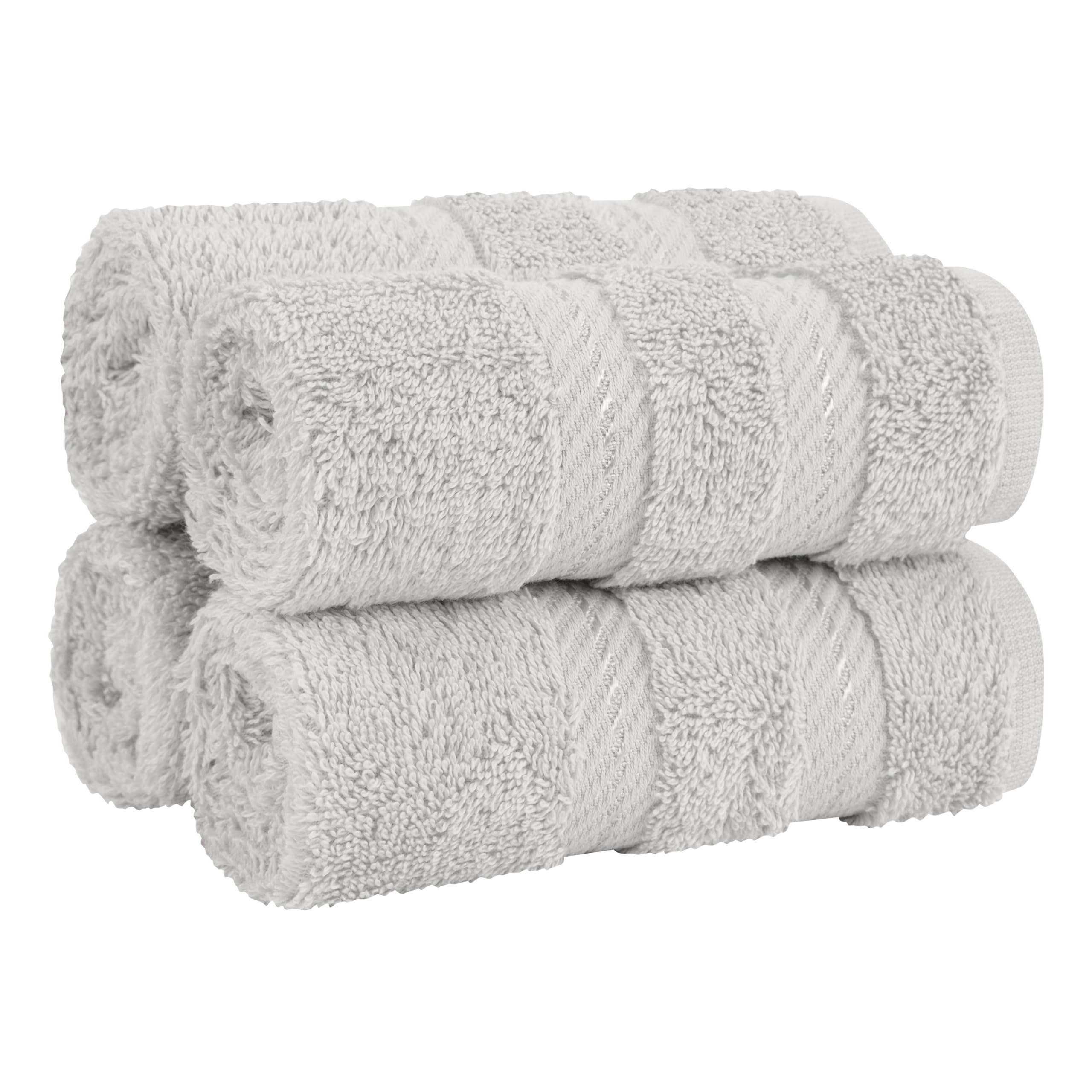 American Soft Linen Luxury 6 Piece Towel Set, 2 Bath Towels 2 Hand Towel 2 Washcloths, 600 GSM 100% Cotton Turkish Towels for Bathroom, Black Towel Sets