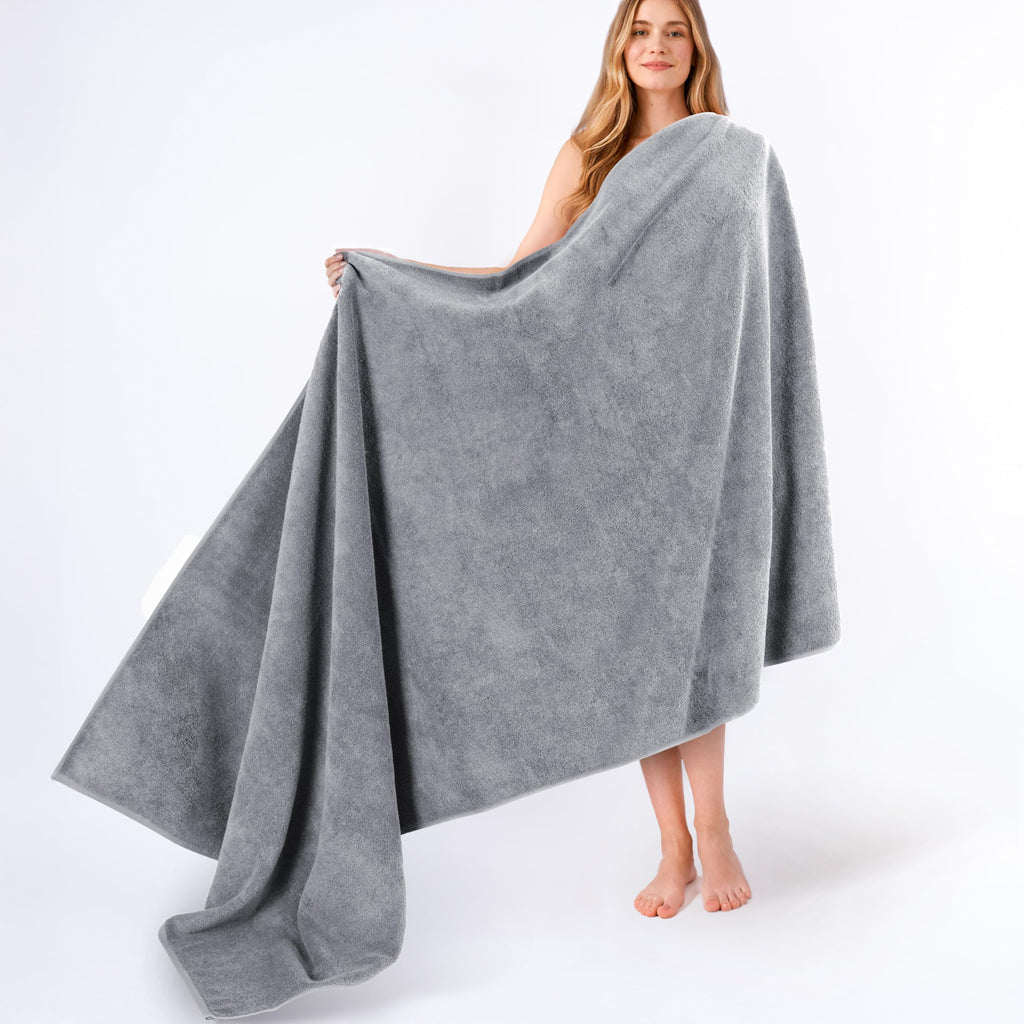 American Soft Linen Luxury 4 Piece Bath Towel Set, 600 GSM 100% Cotton Turkish Bath Towels for Bathroom, 27x54 in Large Bathroom Shower Towels, Dark Gray