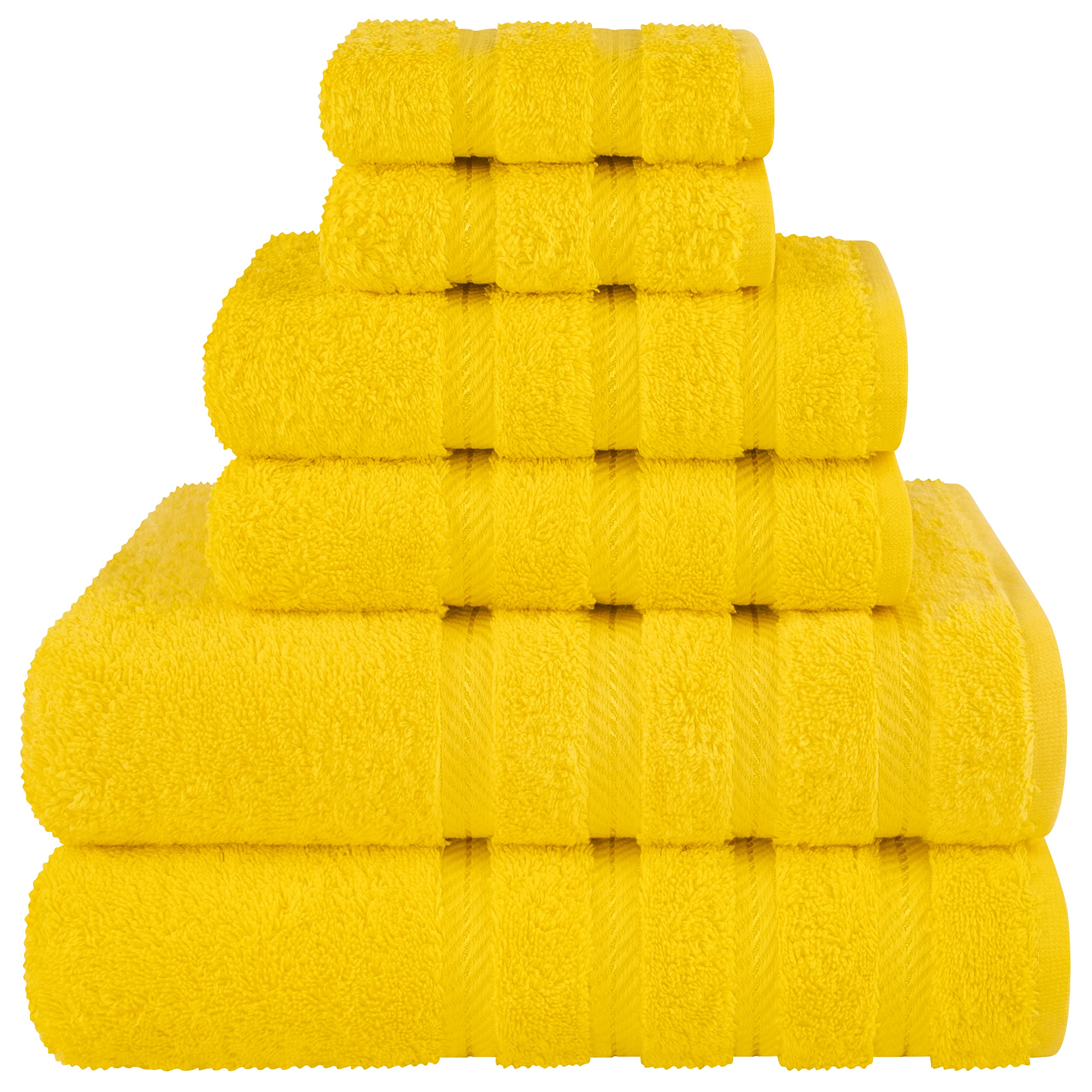 American Soft Linen Luxury 6 Piece Towel Set, 2 Bath Towels 2 Hand Towel 2 Washcloths, 600 GSM 100% Cotton Turkish Towels for Bathroom, Black Towel Sets