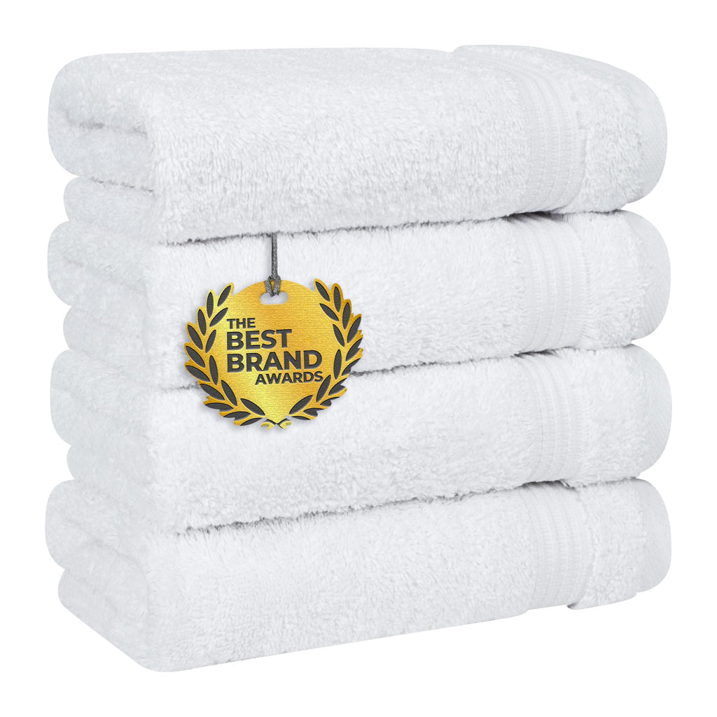 Cotton Paradise 100% Cotton Turkish Towel Set, Soft Absorbent Quick Dry, 6 Piece Towel Set, Snow White