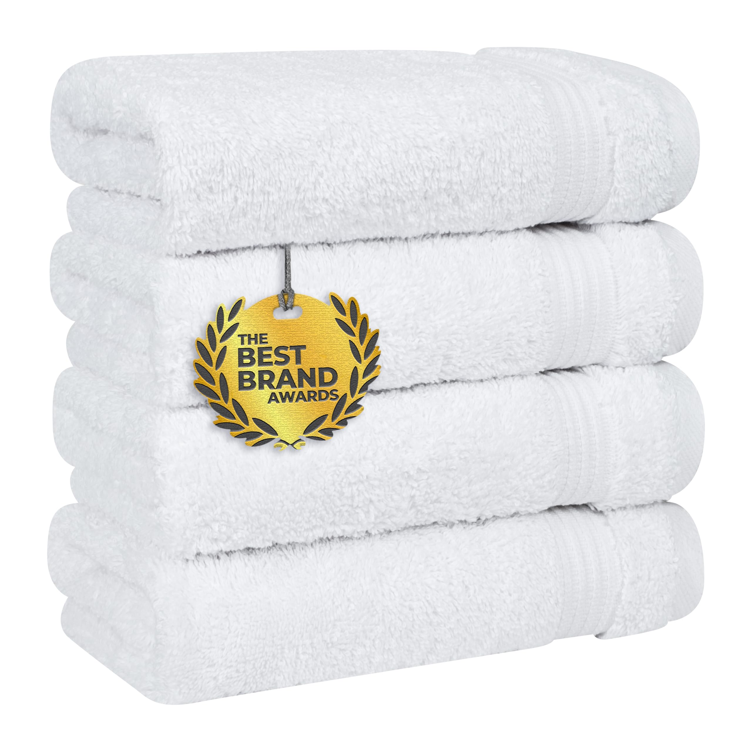 Cotton Paradise 100% Cotton Turkish Towel Set, Soft Absorbent Quick Dry, 6 Piece Towel Set, Snow White