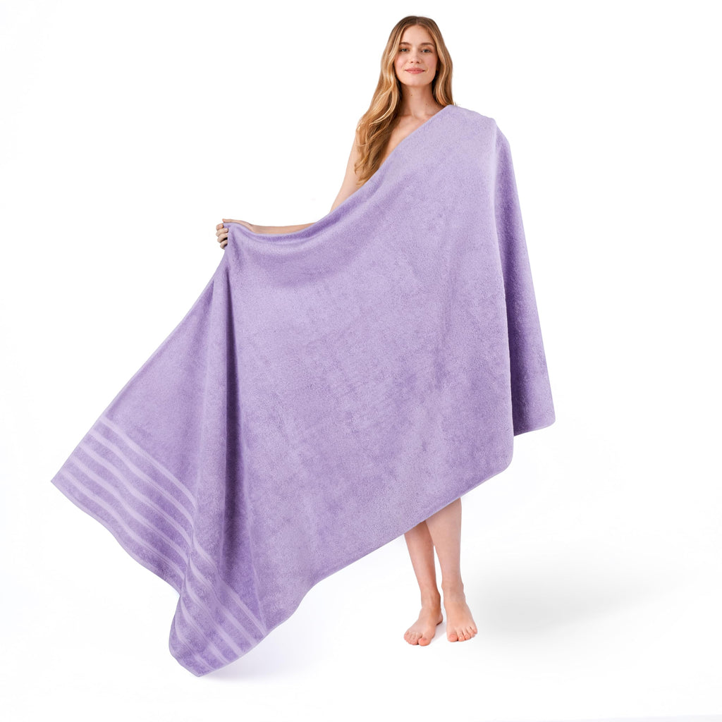 American Soft Linen Luxury 6 Piece Towel Set, 2 Bath Towels 2 Hand Towel 2 Washcloths, 600 GSM 100% Cotton Turkish Towels for Bathroom, Light Grey Towel Sets