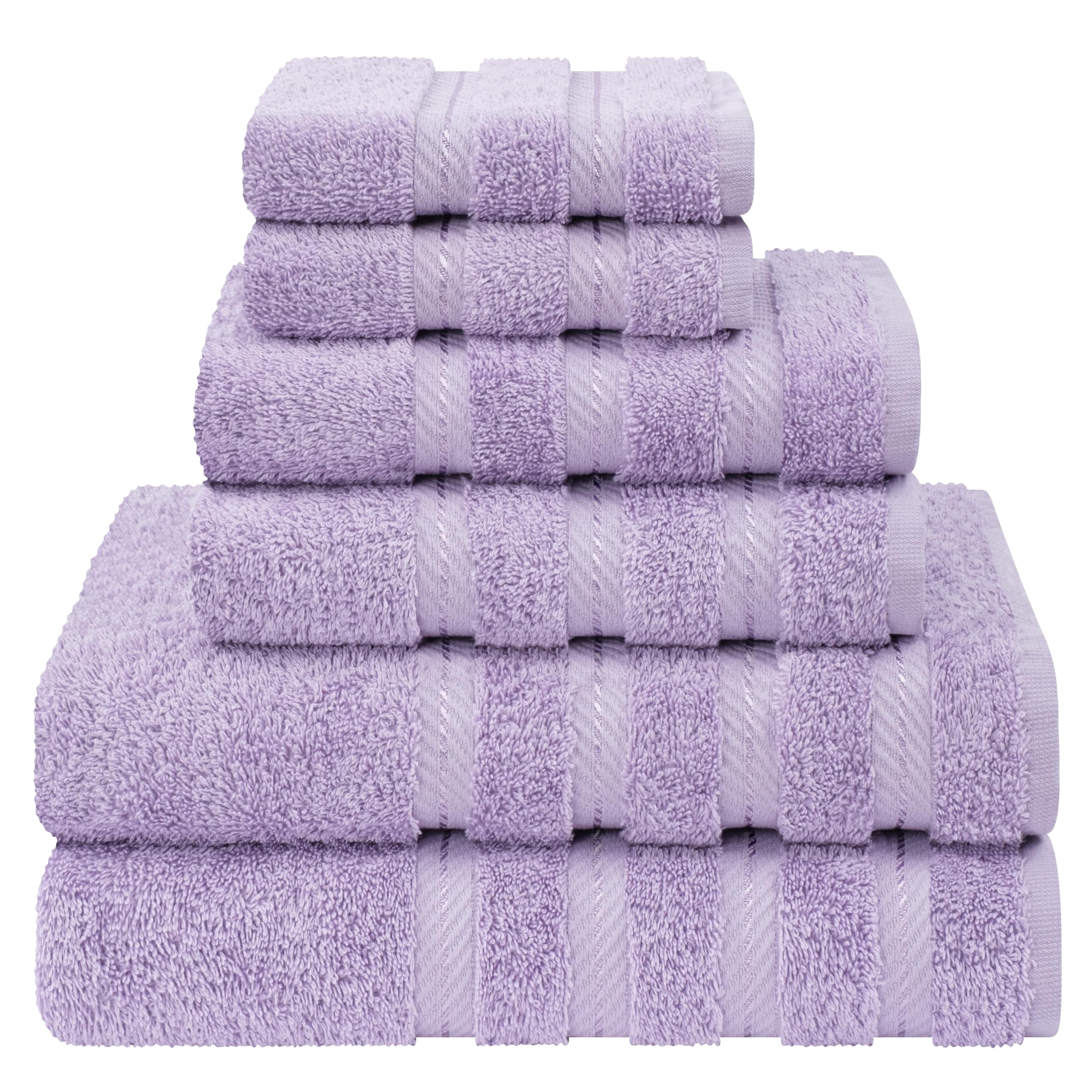 American Soft Linen Luxury 6 Piece Towel Set, 2 Bath Towels 2 Hand Towel 2 Washcloths, 600 GSM 100% Cotton Turkish Towels for Bathroom, Black Towel Sets