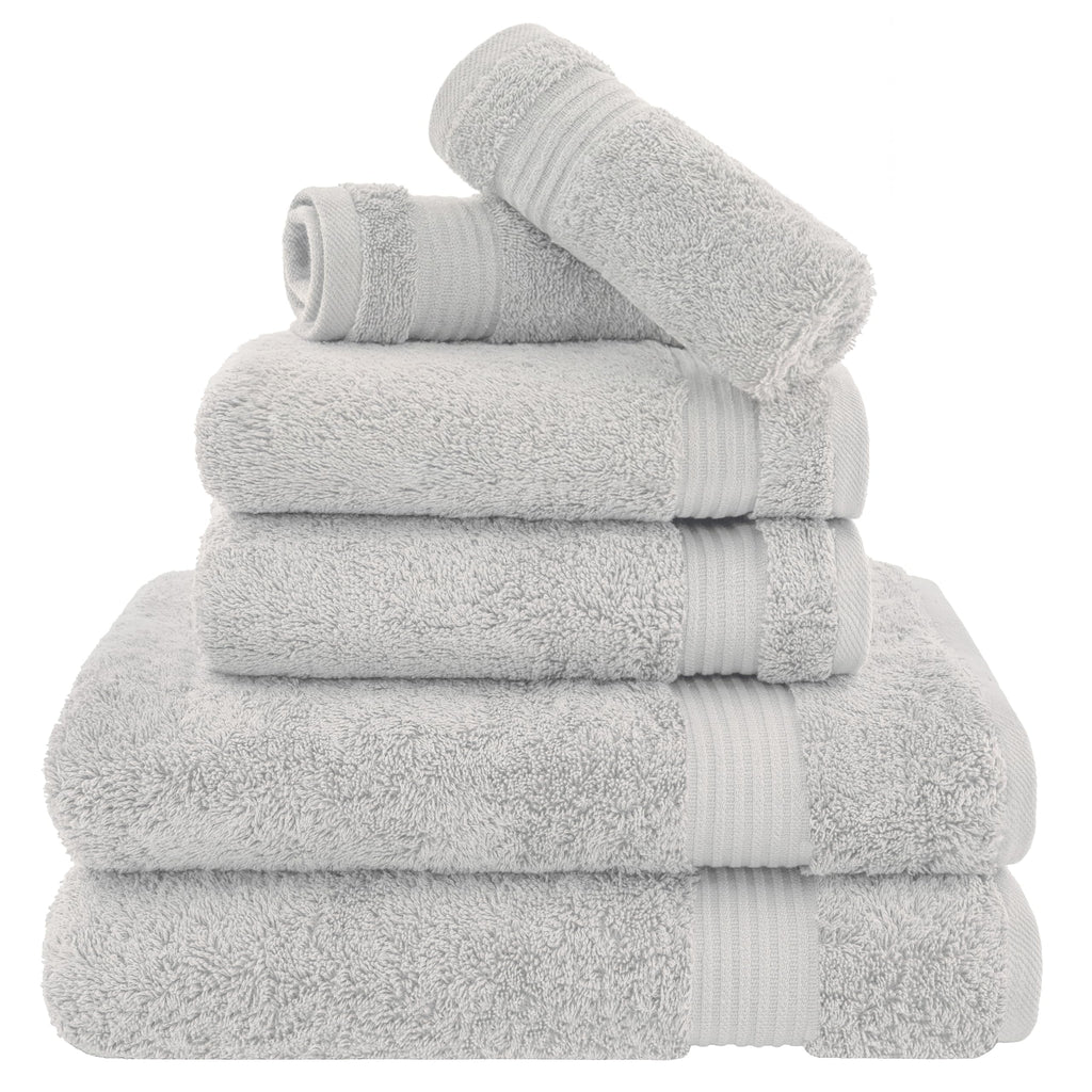Cotton Paradise 100% Cotton Turkish Towel Set, Soft Absorbent Quick Dry, 6 Piece Towel Set, Snow White