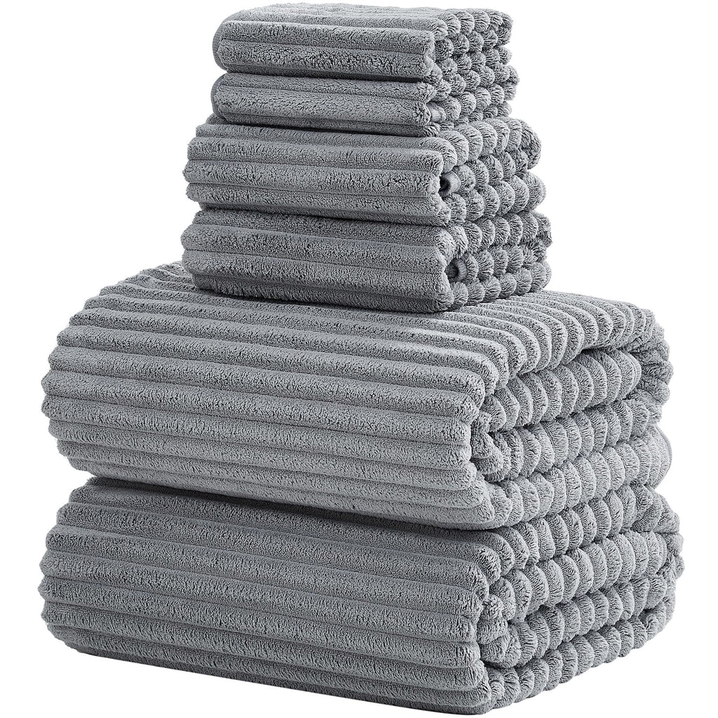 Extra Large Bath Towel Set of 6 (40"x80"),Oversized Bath Sheet Super Soft Highly Absorbent Microfibers Quick Dry Luxury Shower Towel for Bathroom Spa Gym Hotel Yoga (Charcoal Gray, 6Piece)