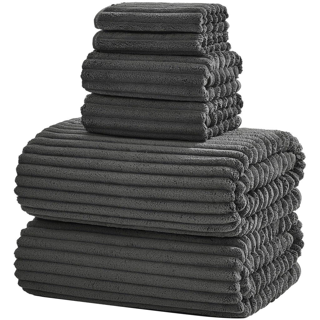 Extra Large Bath Towel Set of 6 (40"x80"),Oversized Bath Sheet Super Soft Highly Absorbent Microfibers Quick Dry Luxury Shower Towel for Bathroom Spa Gym Hotel Yoga (Charcoal Gray, 6Piece)