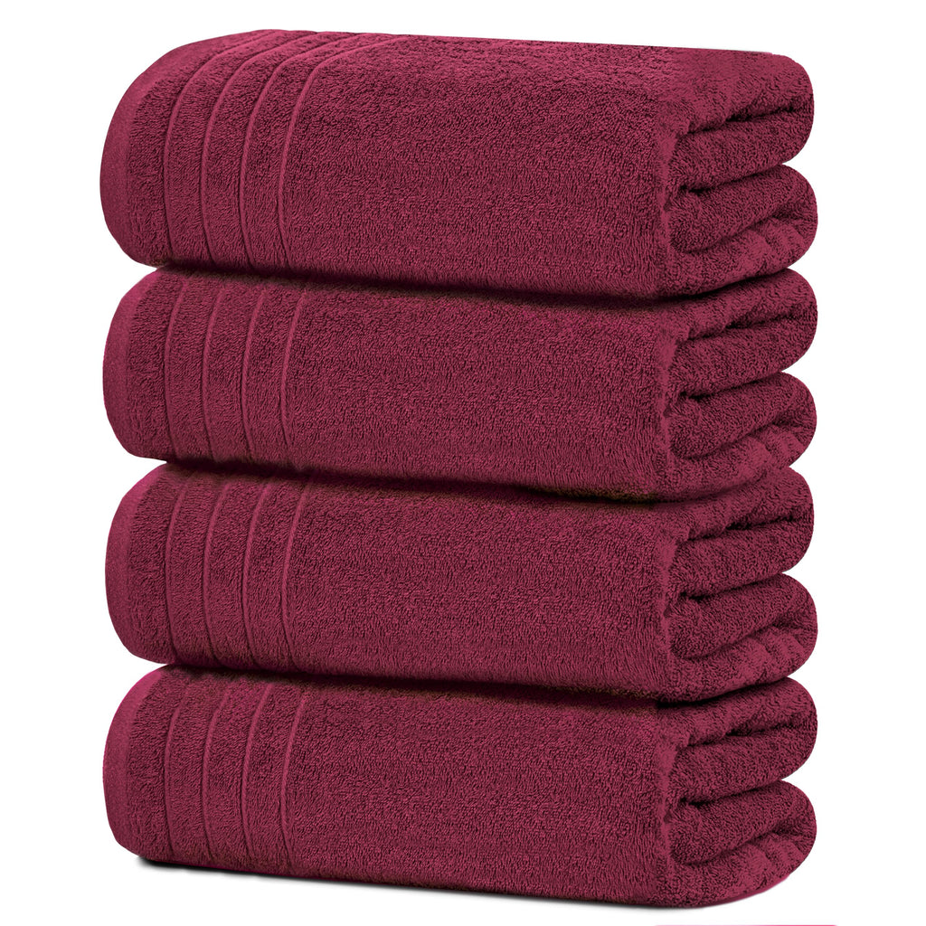 Tens Towels 4 Pack Dark Grey 100% Cotton Extra Large Bath Towels 30×60 Inch Quick Dry Soft Towels