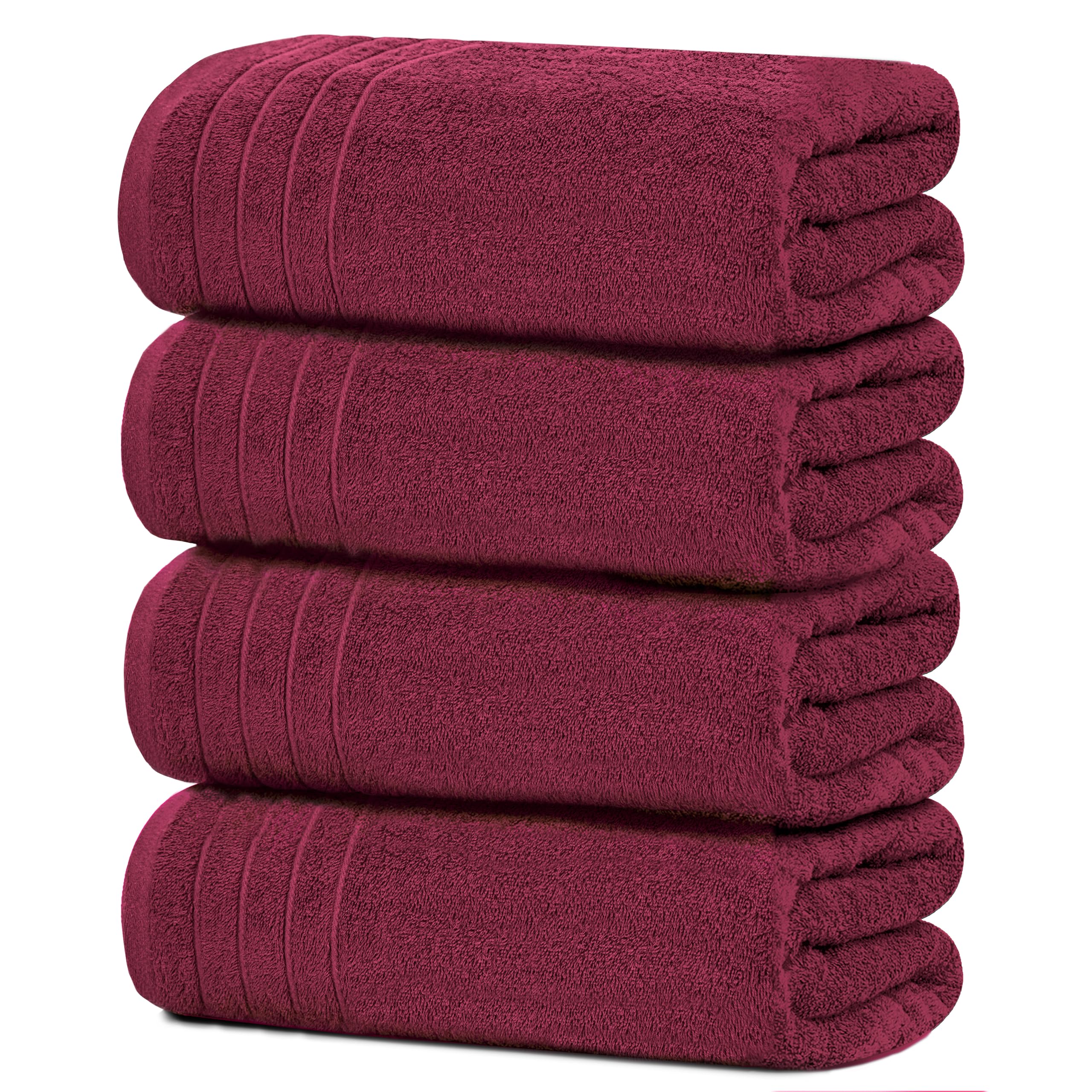 Tens Towels 4 Pack Dark Grey 100% Cotton Extra Large Bath Towels 30×60 Inch Quick Dry Soft Towels