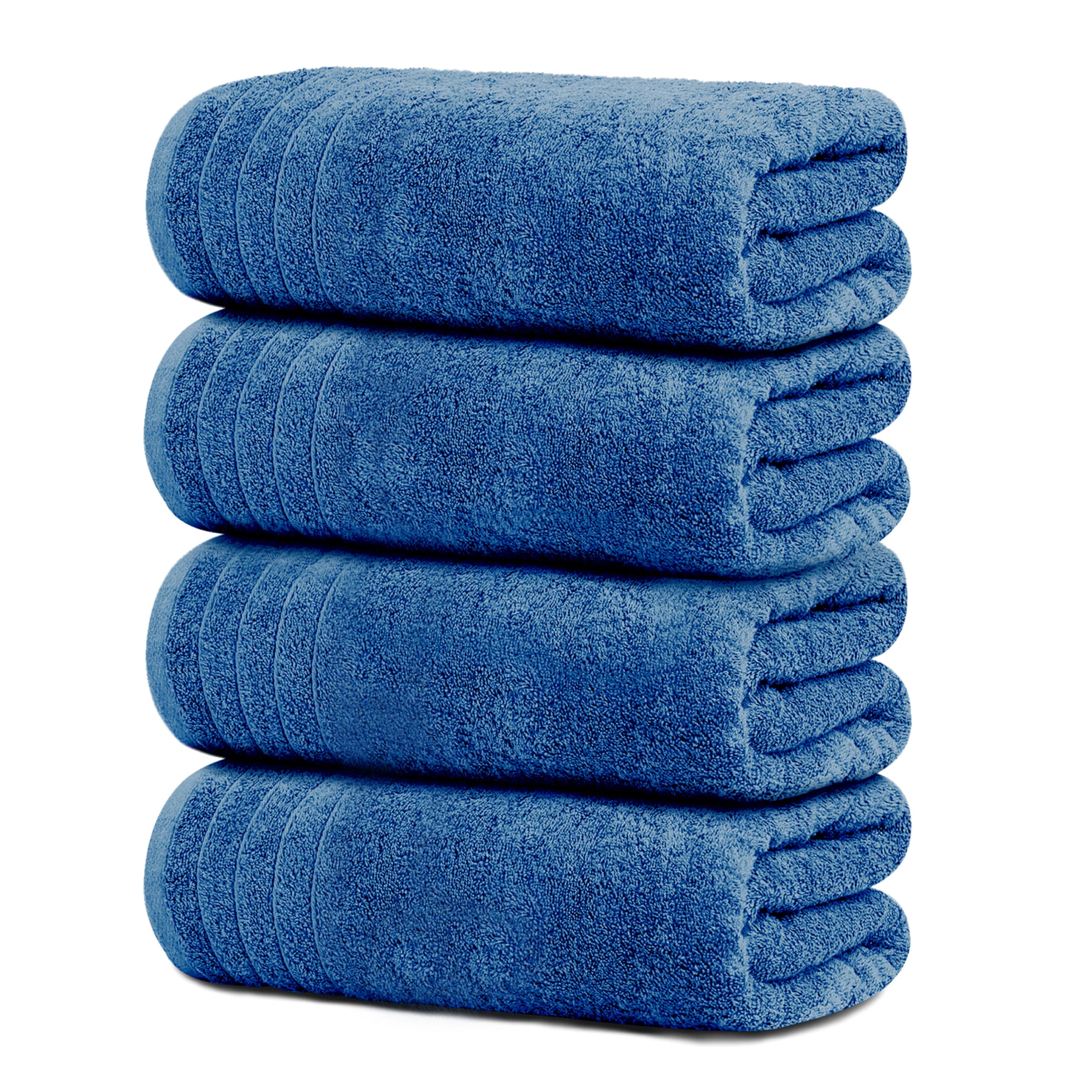 Tens Towels 4 Pack Dark Grey 100% Cotton Extra Large Bath Towels 30×60 Inch Quick Dry Soft Towels