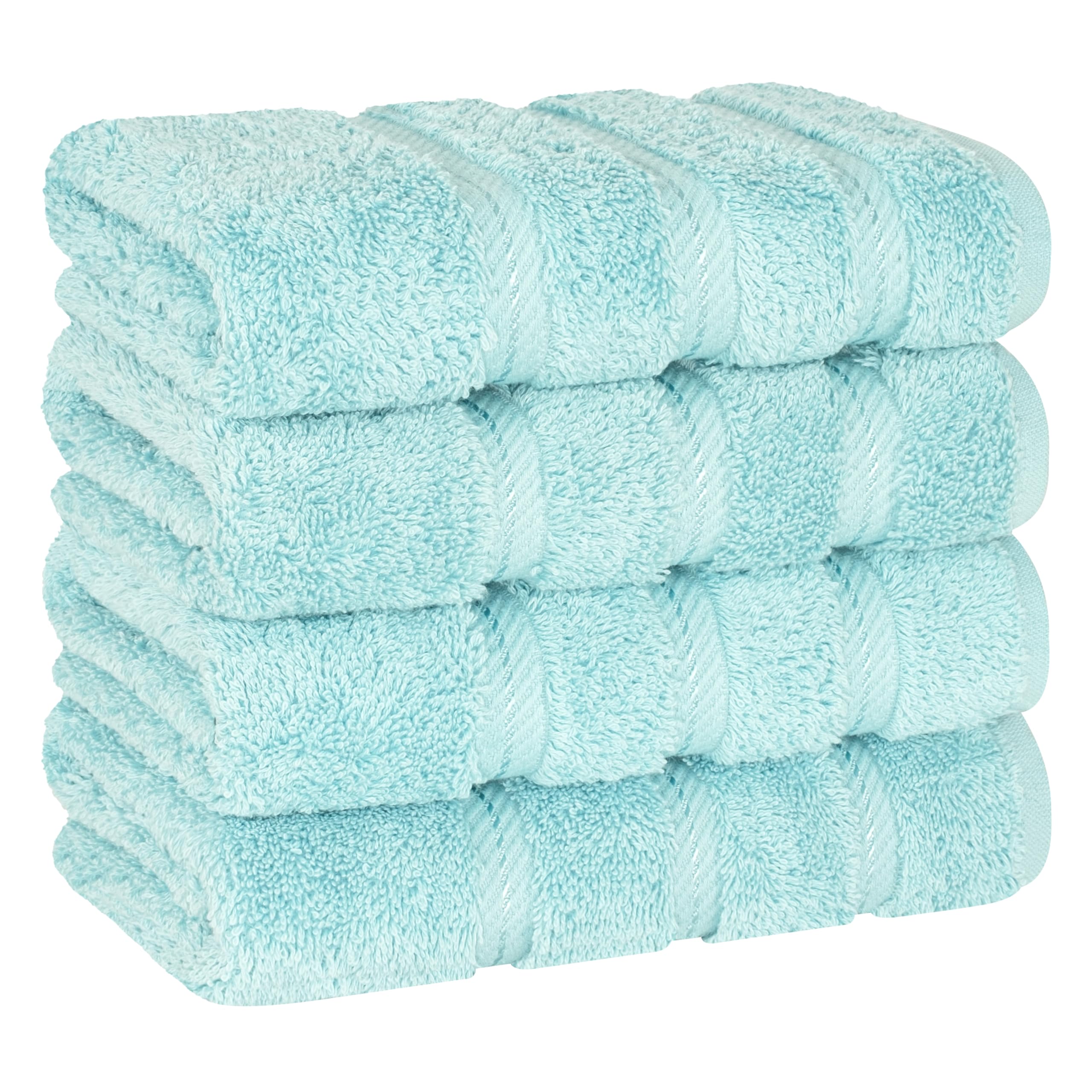 American Soft Linen Luxury 6 Piece Towel Set, 2 Bath Towels 2 Hand Towel 2 Washcloths, 600 GSM 100% Cotton Turkish Towels for Bathroom, Light Grey Towel Sets
