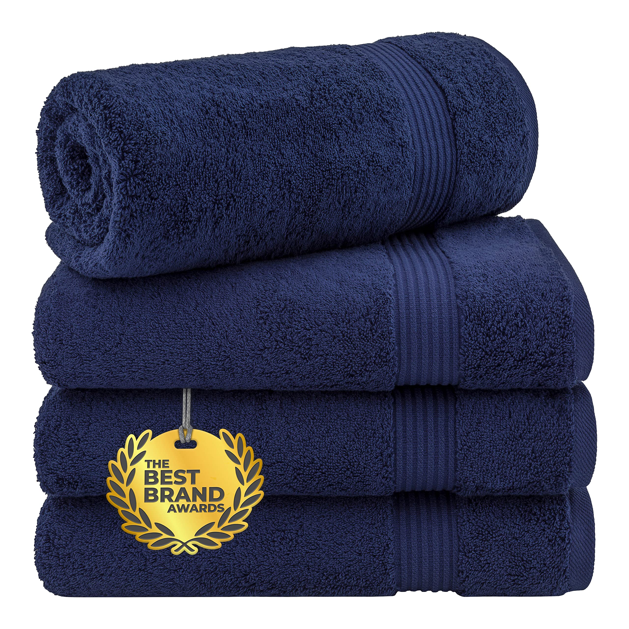 Cotton Paradise 100% Cotton Turkish Towel Set, Soft Absorbent Quick Dry, 6 Piece Towel Set, Navy Blue