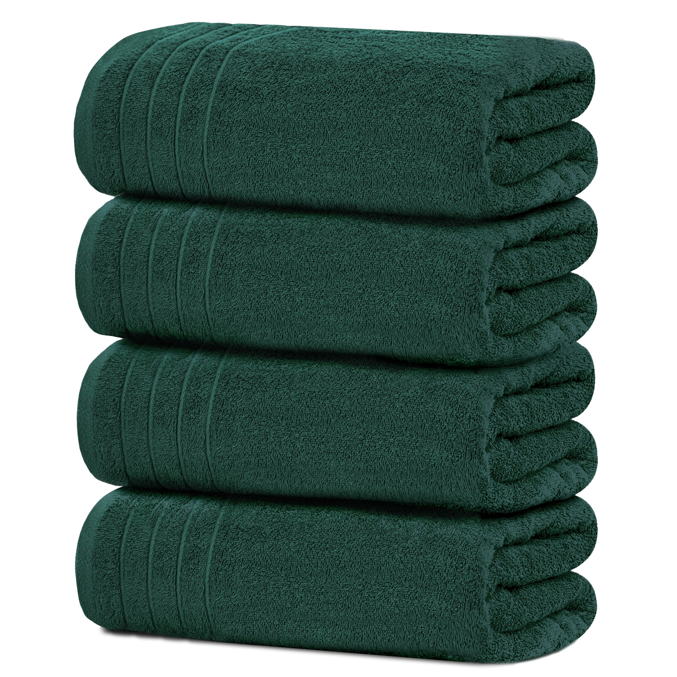 Tens Towels 4 Pack Dark Grey 100% Cotton Extra Large Bath Towels 30×60 Inch Quick Dry Soft Towels